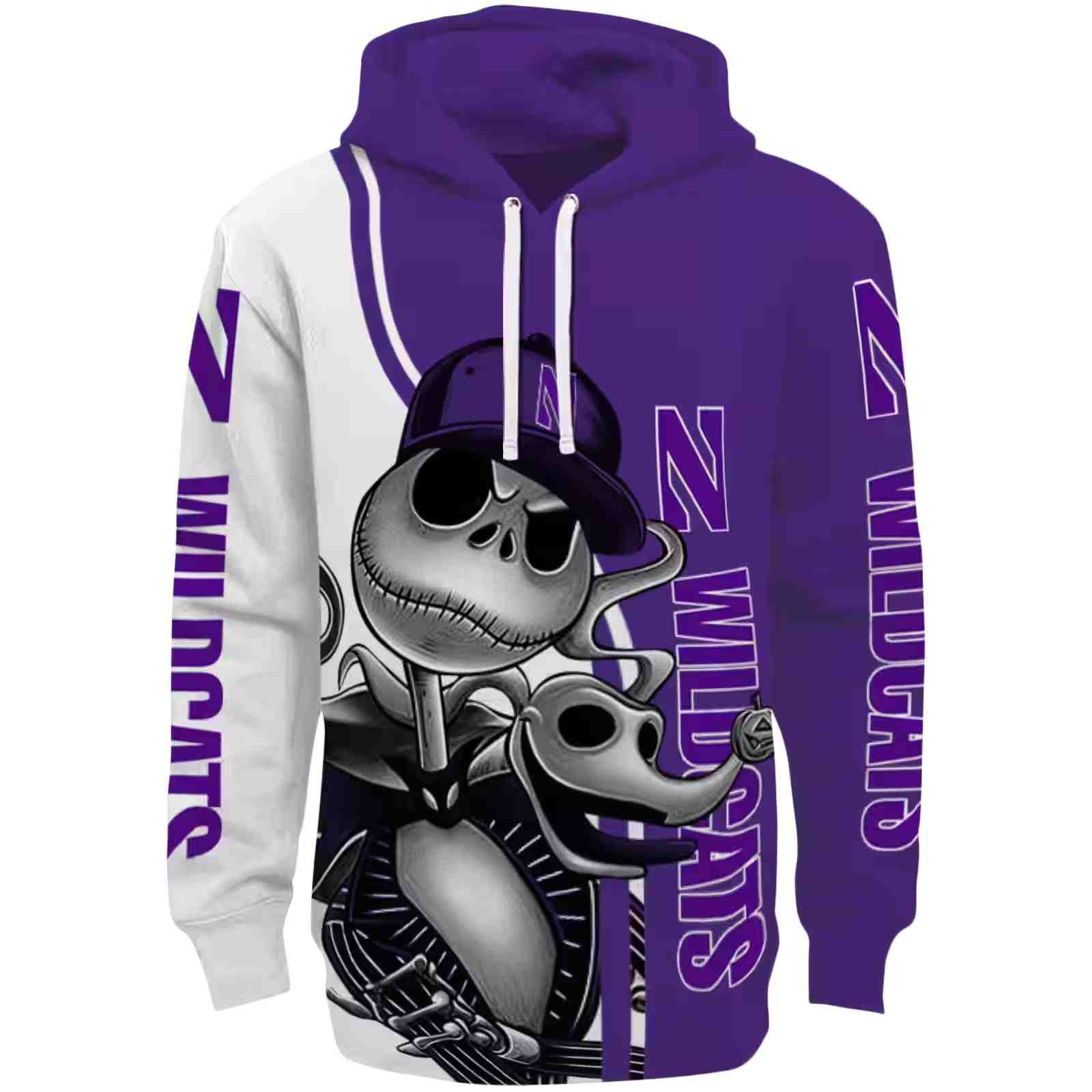 Northwestern Wildcats Jack Skellington Purple Hoodie