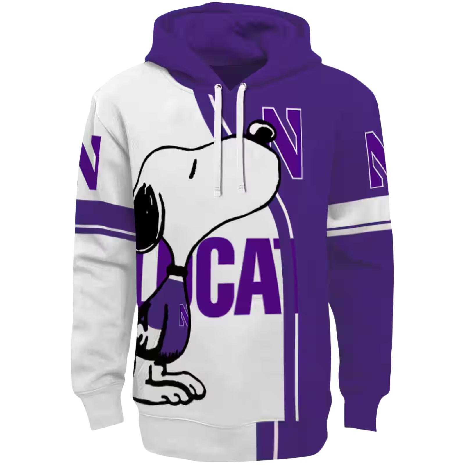 Northwestern Wildcats Playful Snoopy Purple Hoodie