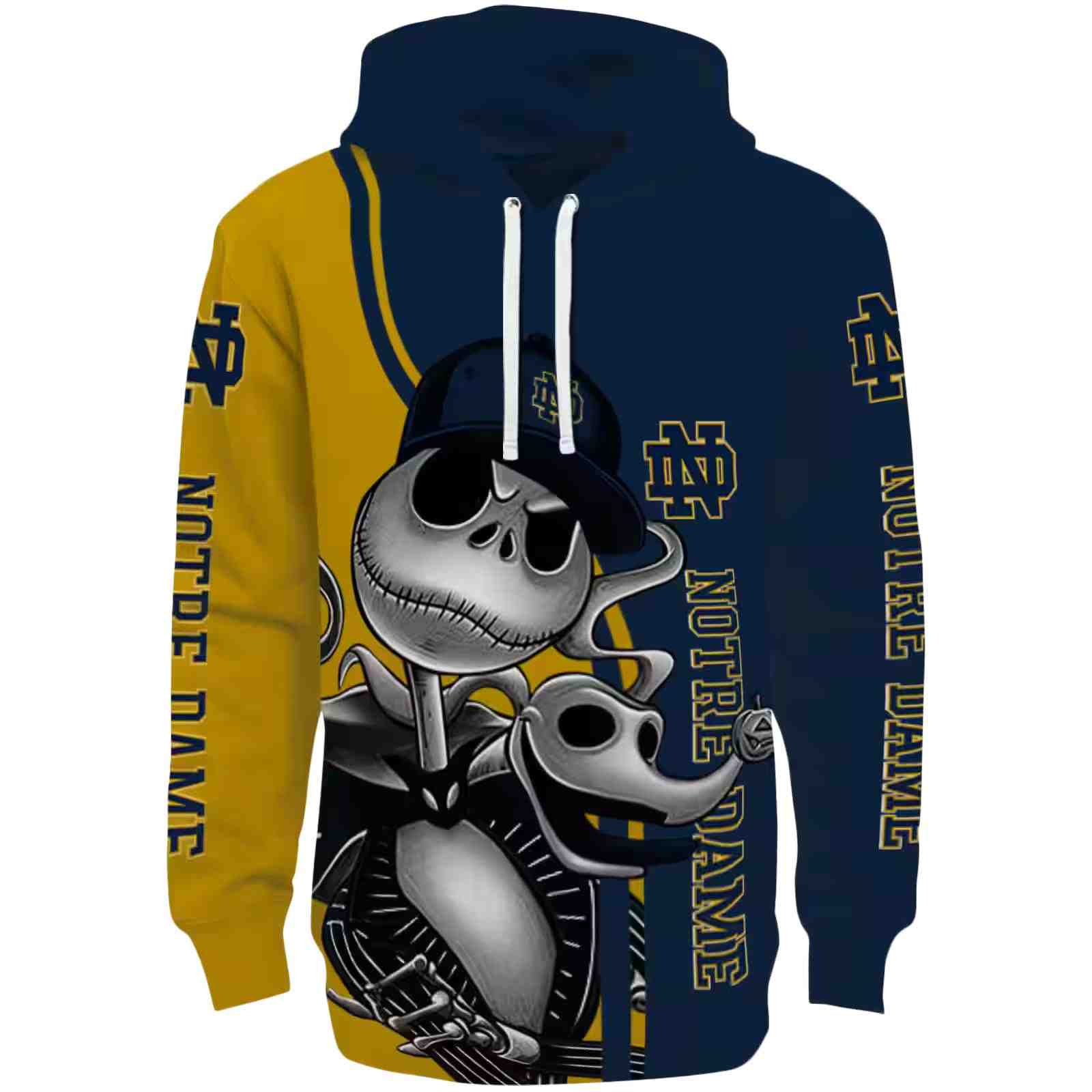 Notre Dame Fighting Irish Jack Skellington Navy Hoodie