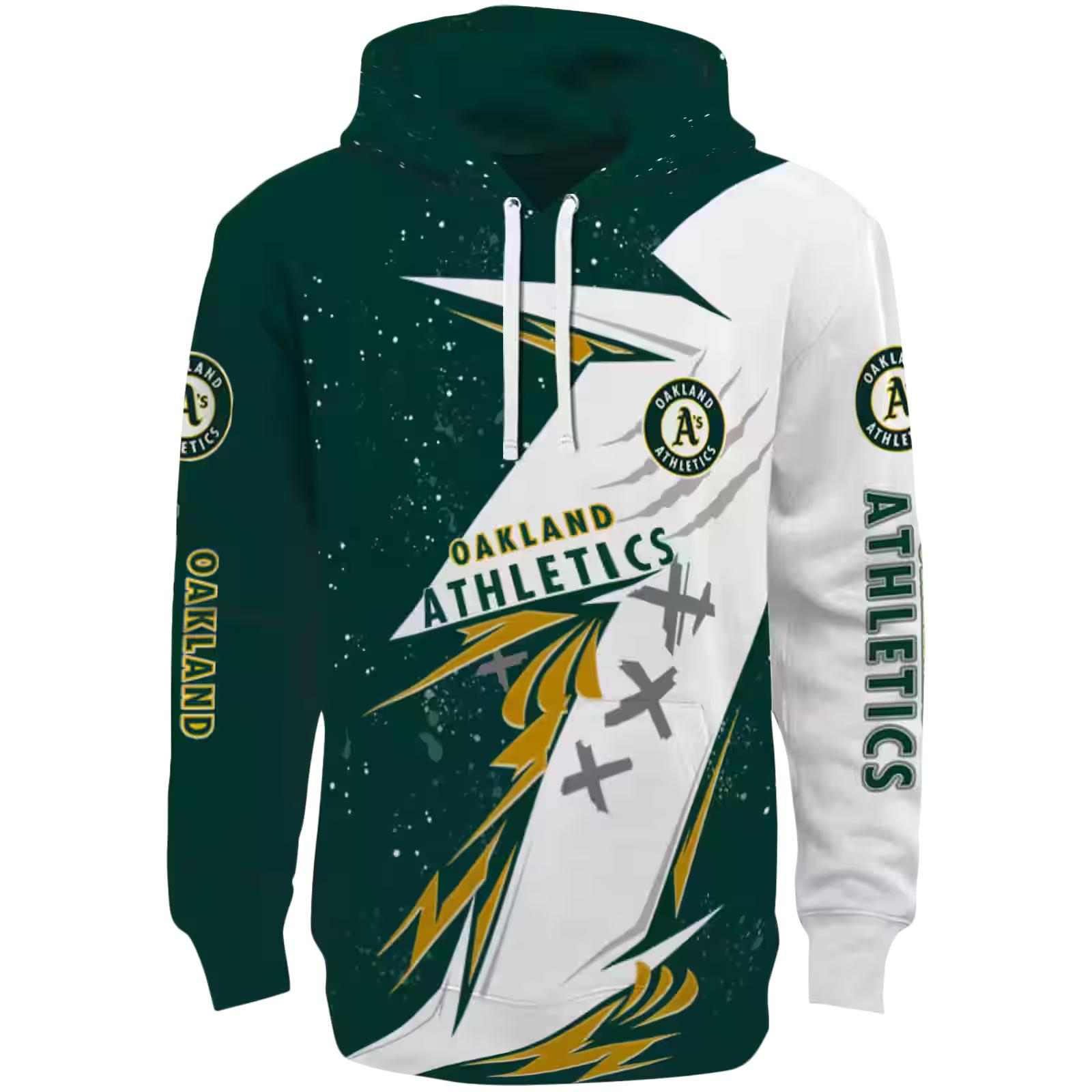 Oakland Athletics Dynamic Slash Green White Hoodie