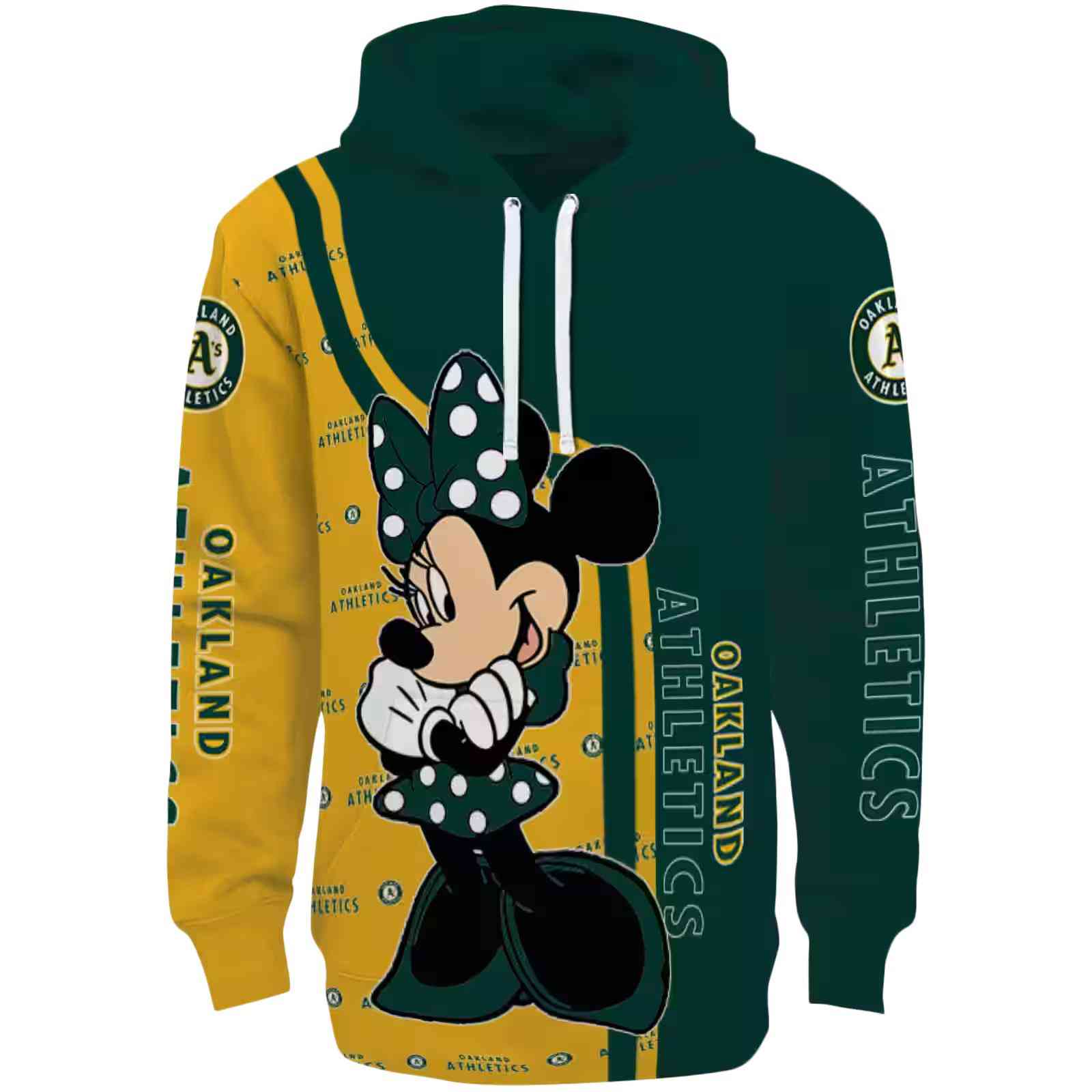 Oakland Athletics Minnie Mouse Green Hoodie