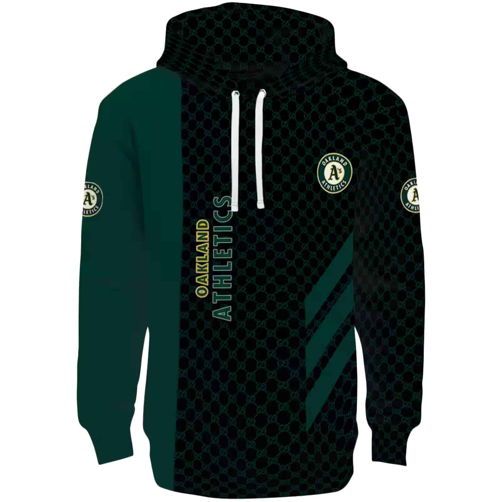 Oakland Athletics Monogram Pattern Green Hoodie