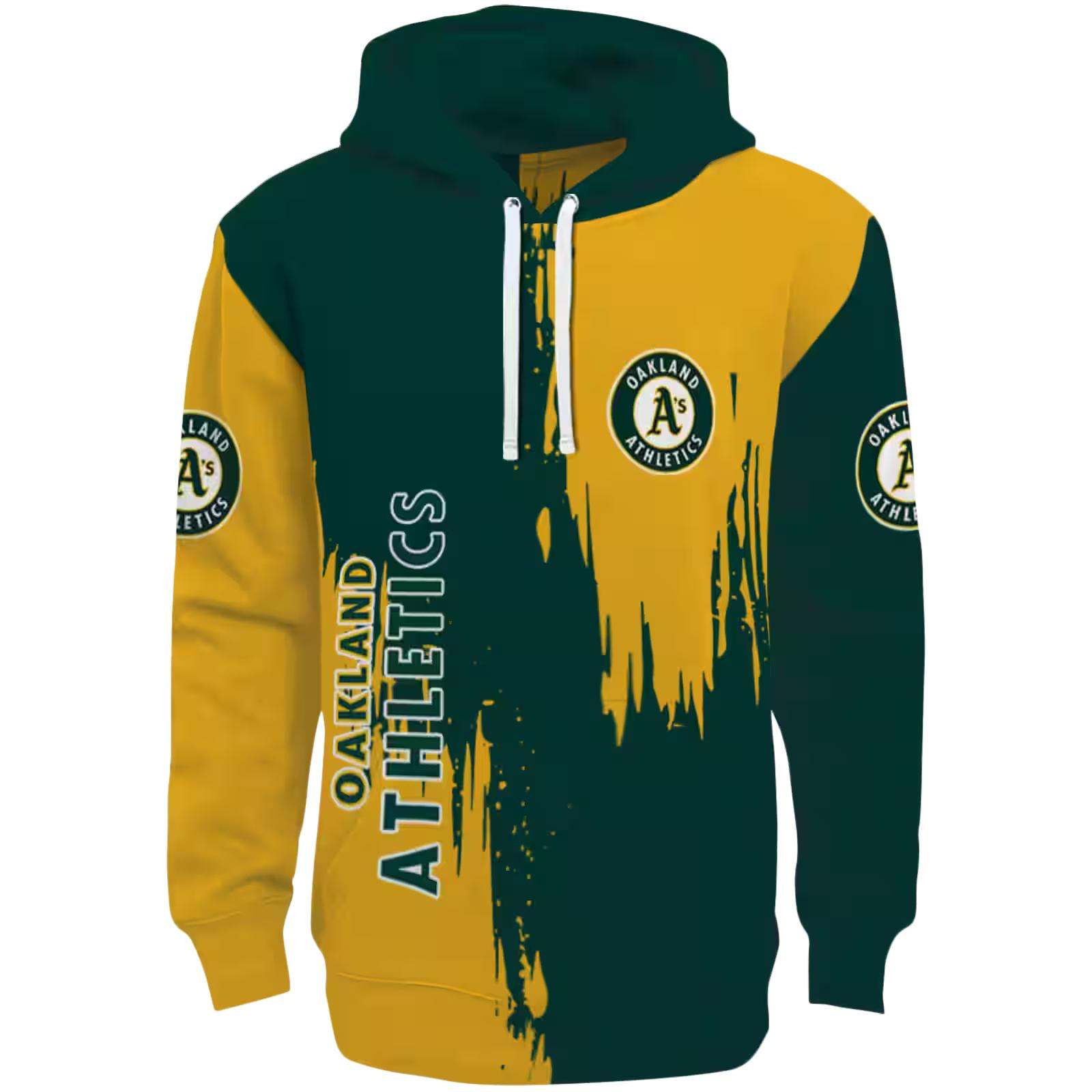 Oakland Athletics Splatter Effect Green Hoodie