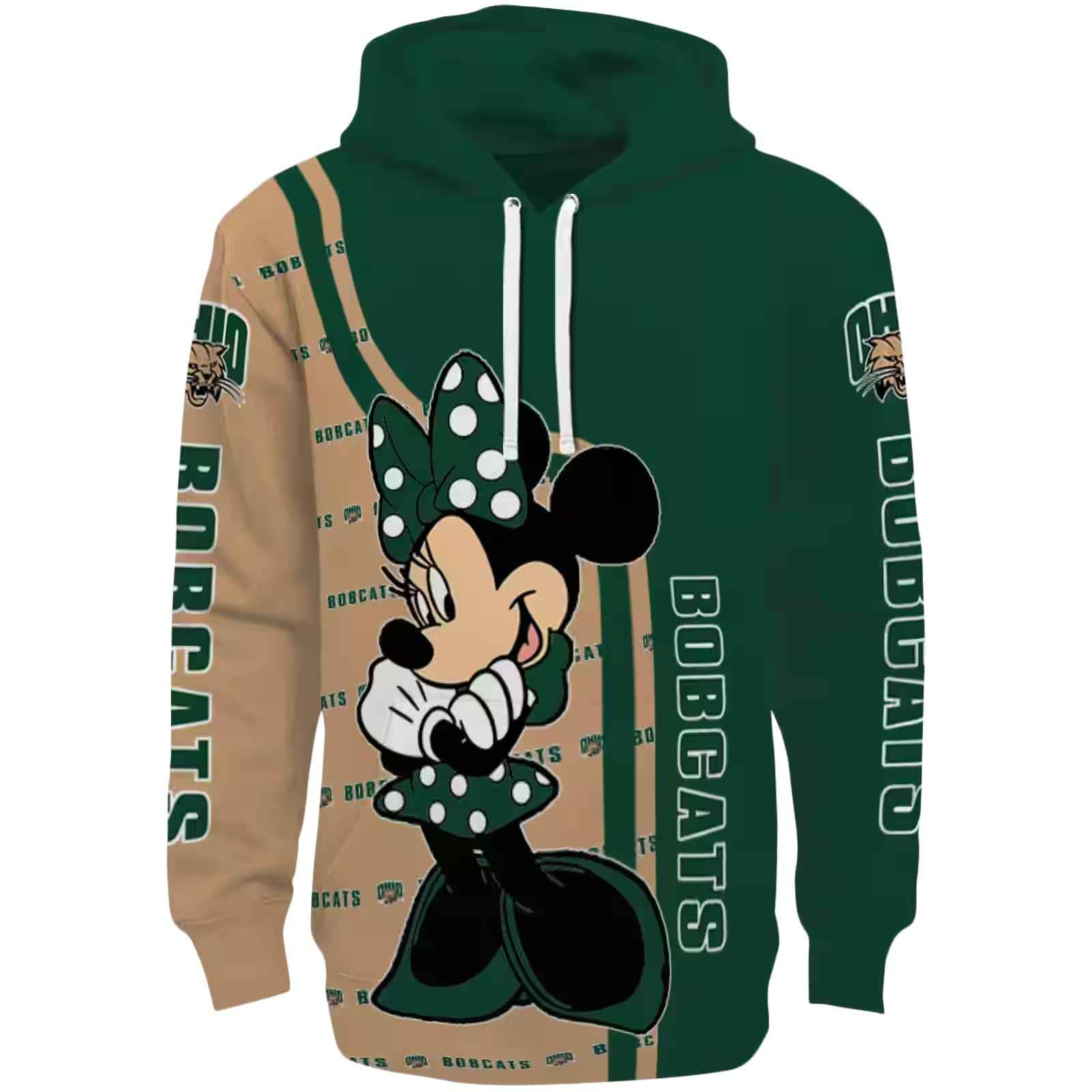 Ohio Bobcats Minnie Mouse Green Hoodie