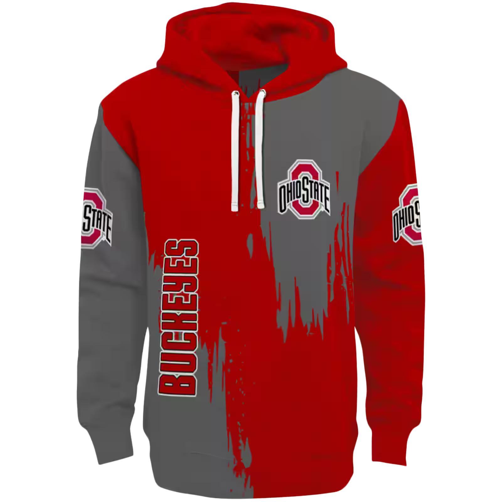 Ohio State Buckeyes Splatter Effect Scarlet Hoodie