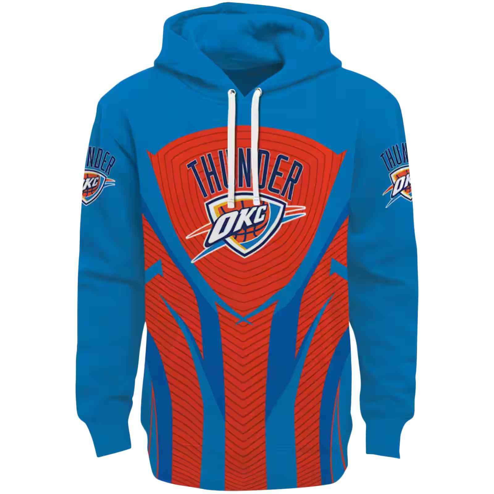 Oklahoma City Thunder Concentric Lines Blue Black Hoodie