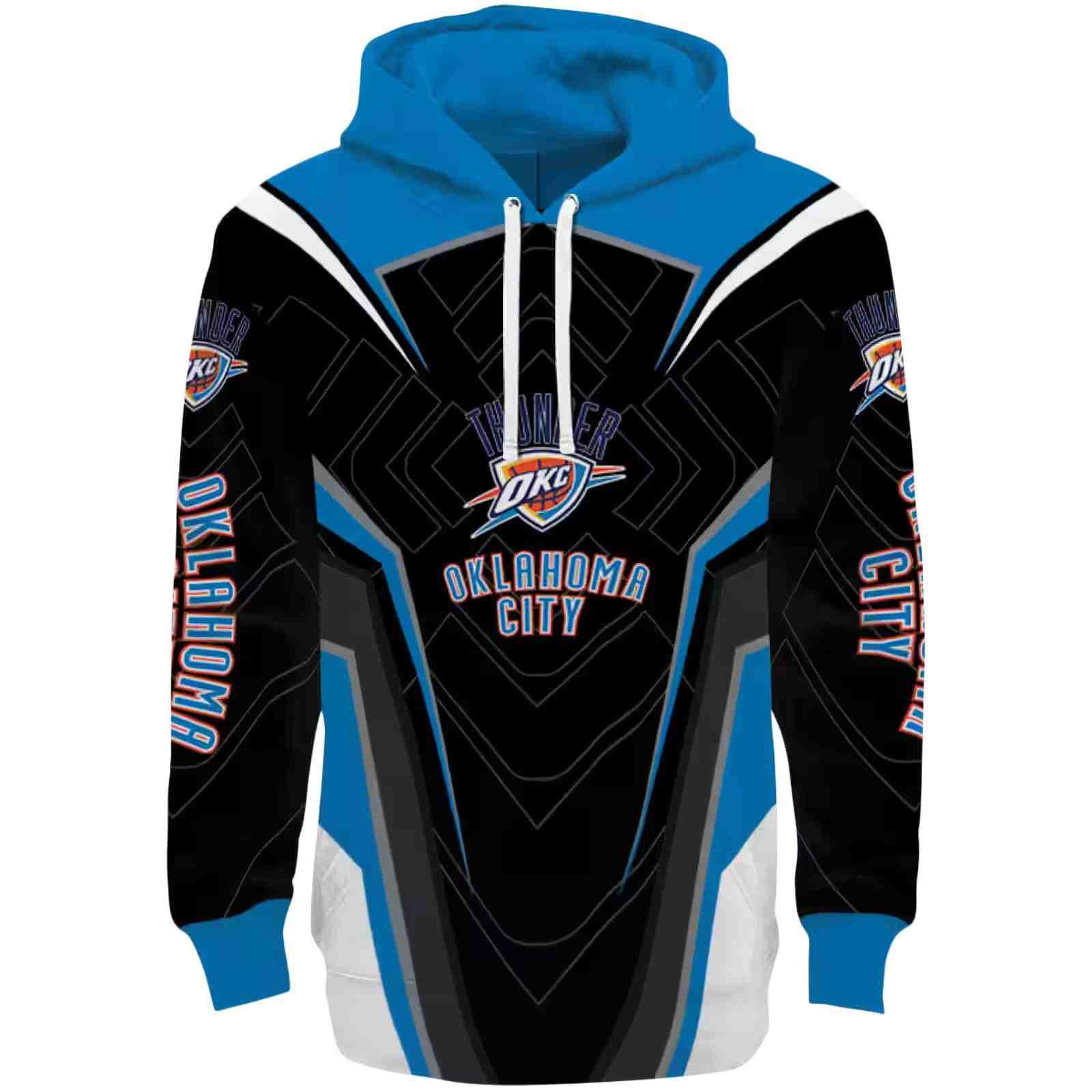 Oklahoma City Thunder Futuristic Pattern Blue Black Hoodie