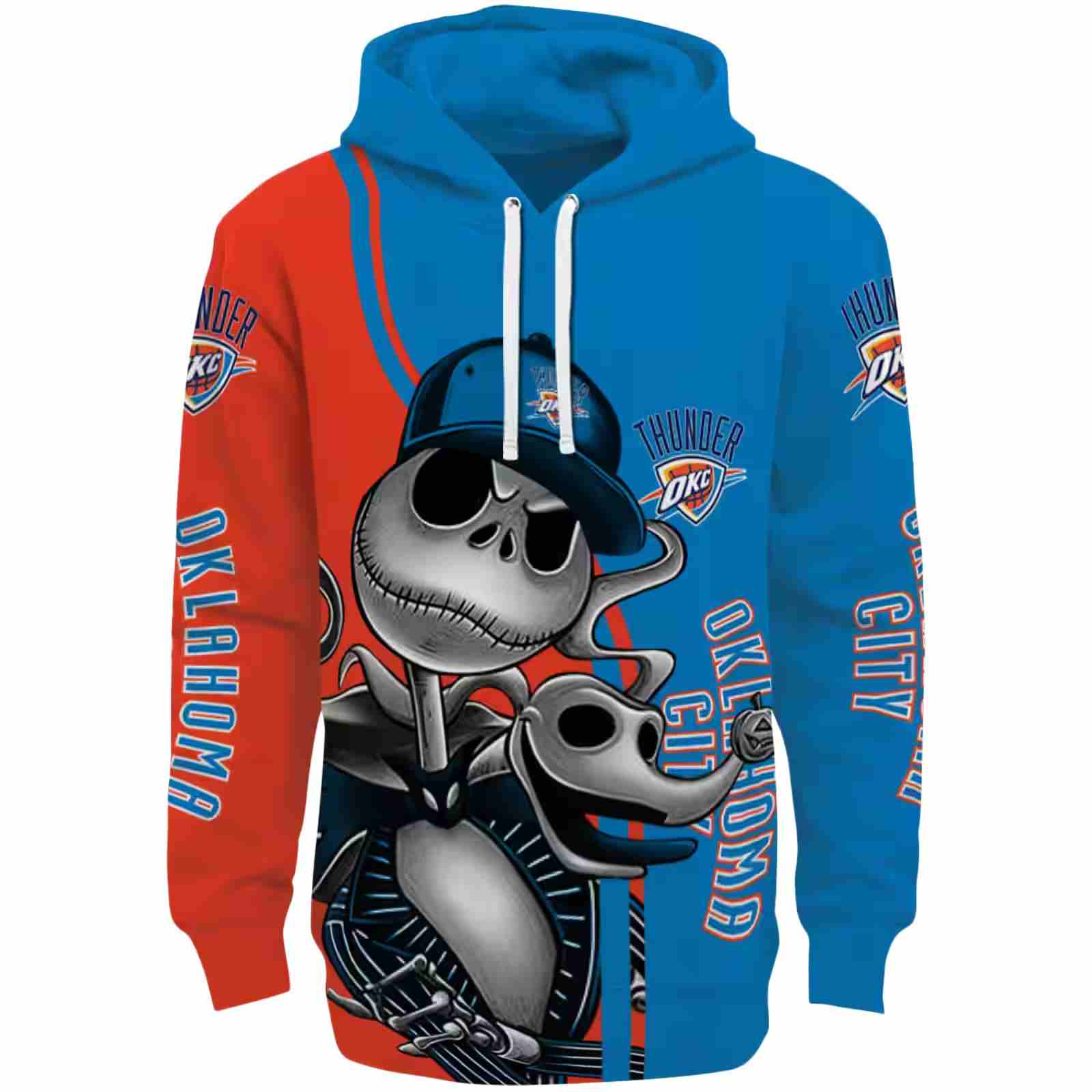 Oklahoma City Thunder Jack Skellington Blue Hoodie