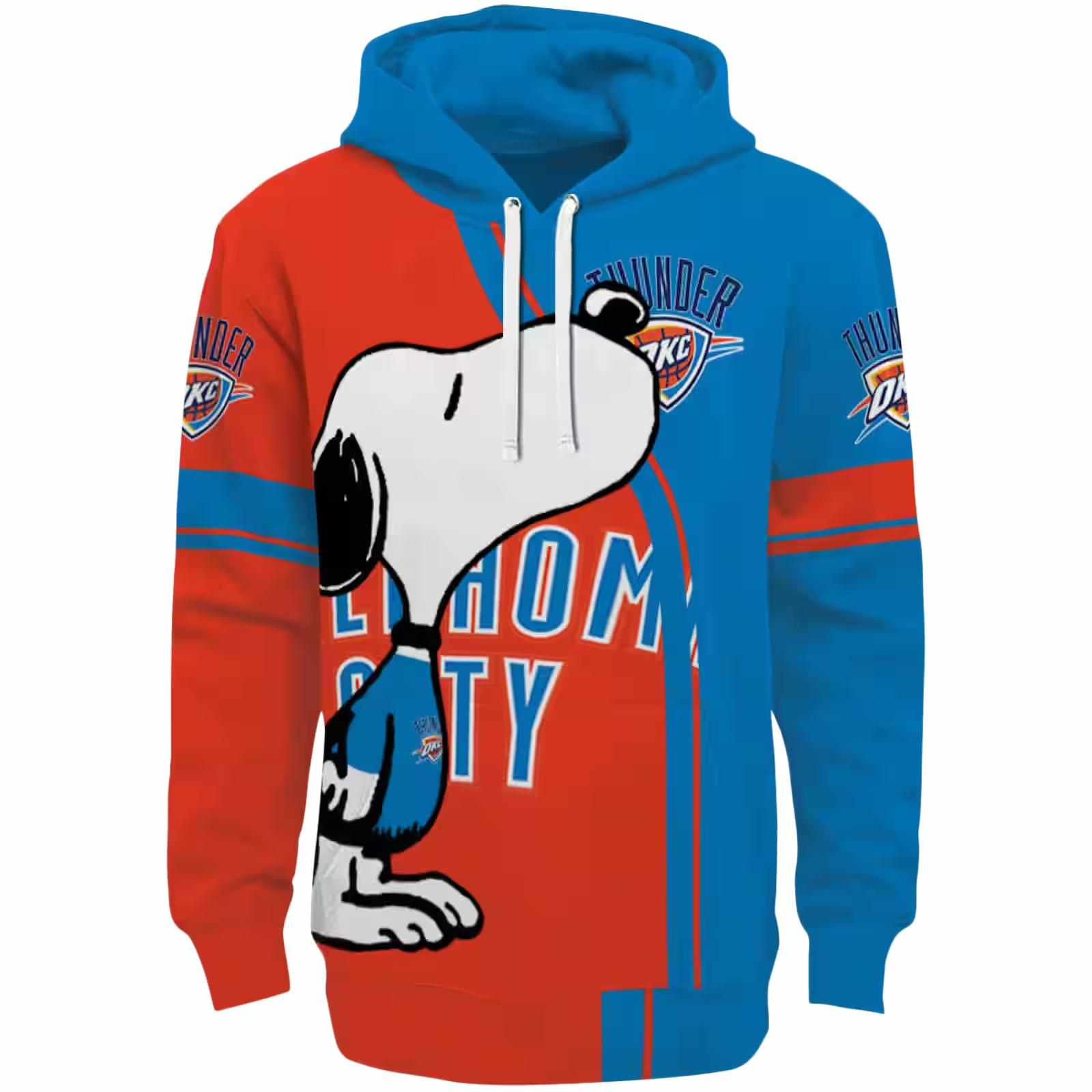 Oklahoma City Thunder Playful Snoopy Blue Hoodie