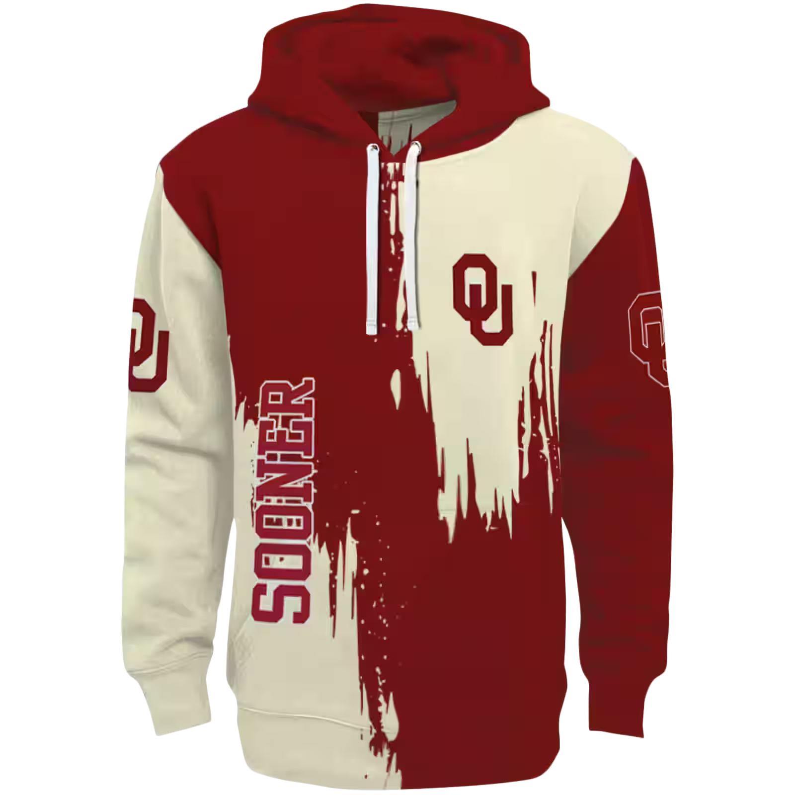 Oklahoma Sooners Splatter Effect Crimson Hoodie