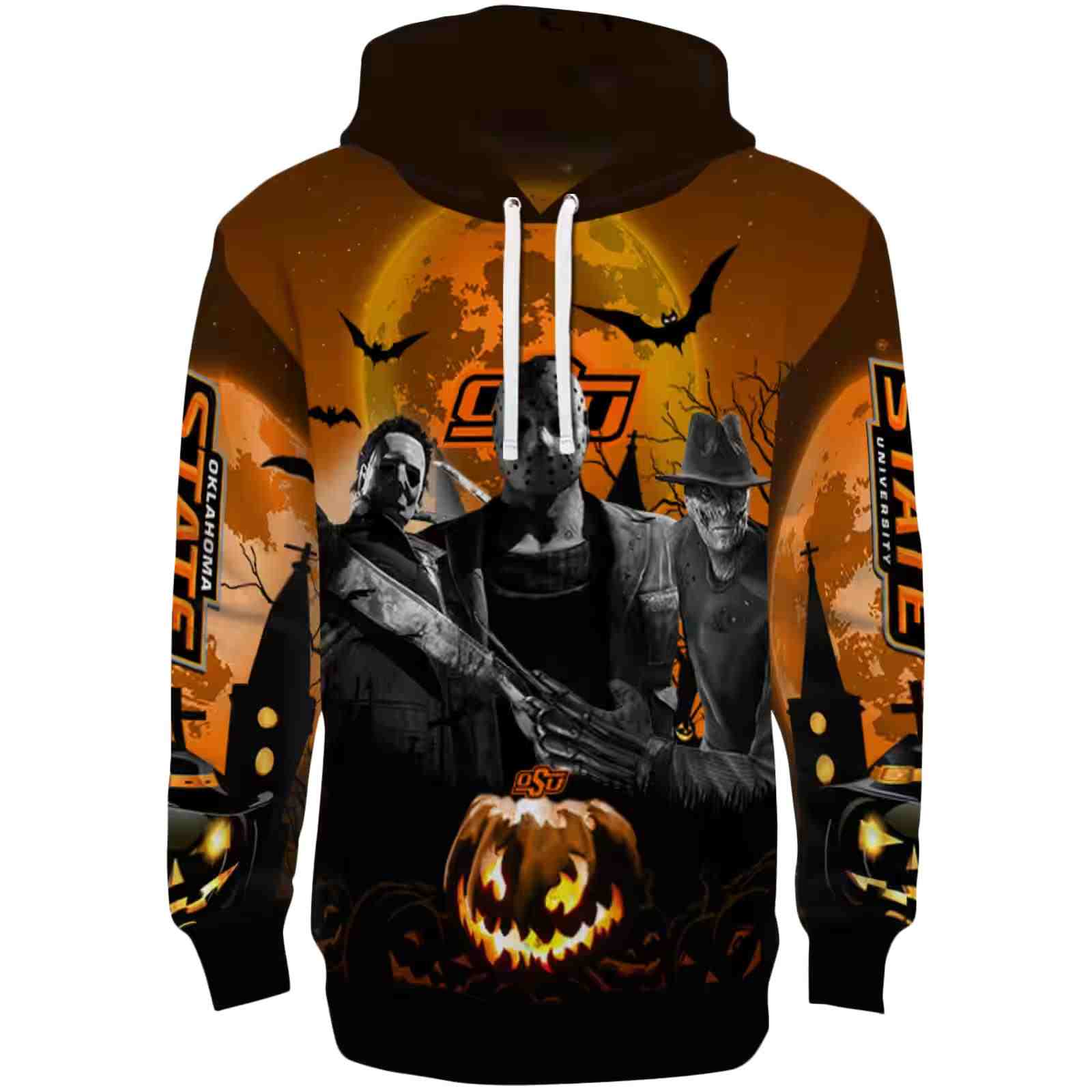 Oklahoma State Cowboys Halloween Vibes Orange Black Hoodie