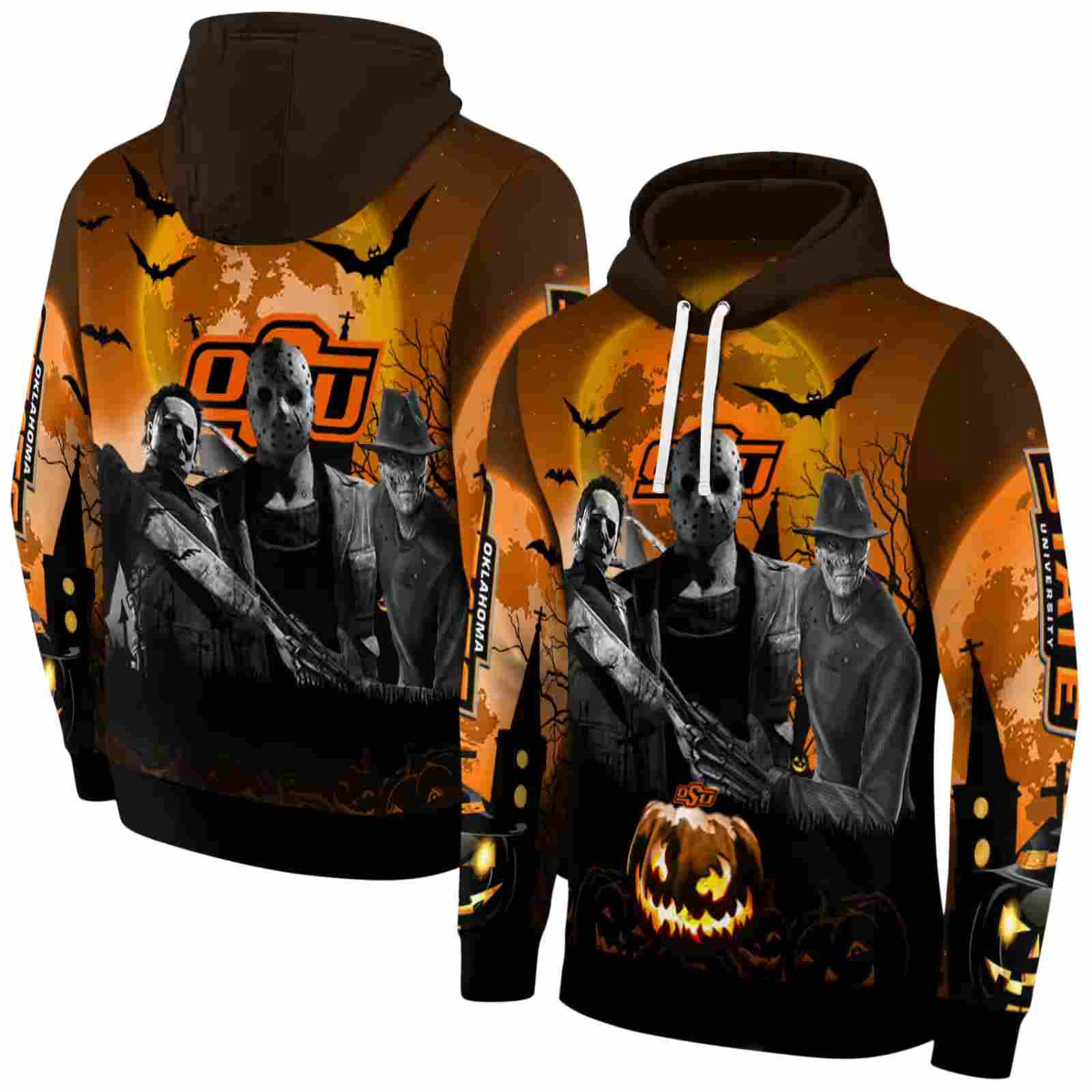 oklahoma state cowboys halloween vibes orange black hoodie fashion forward