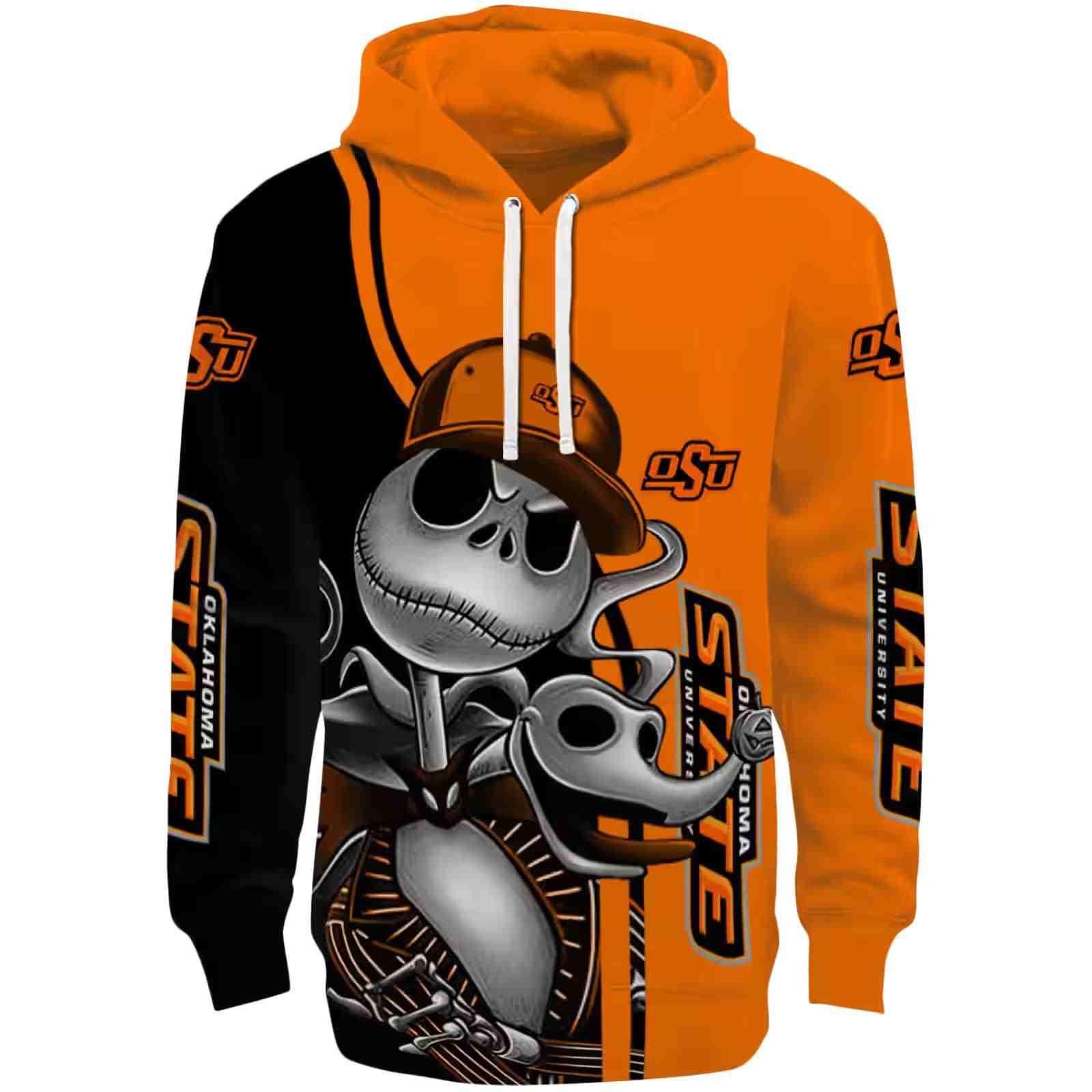 Oklahoma State Cowboys Jack Skellington Orange Hoodie