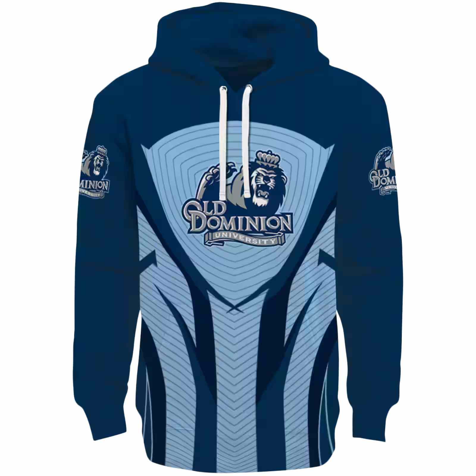 Old Dominion Monarchs Concentric Lines Blue Black Hoodie