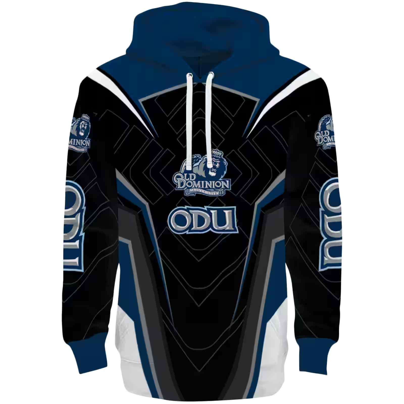 Old Dominion Monarchs Futuristic Pattern Blue Black Hoodie