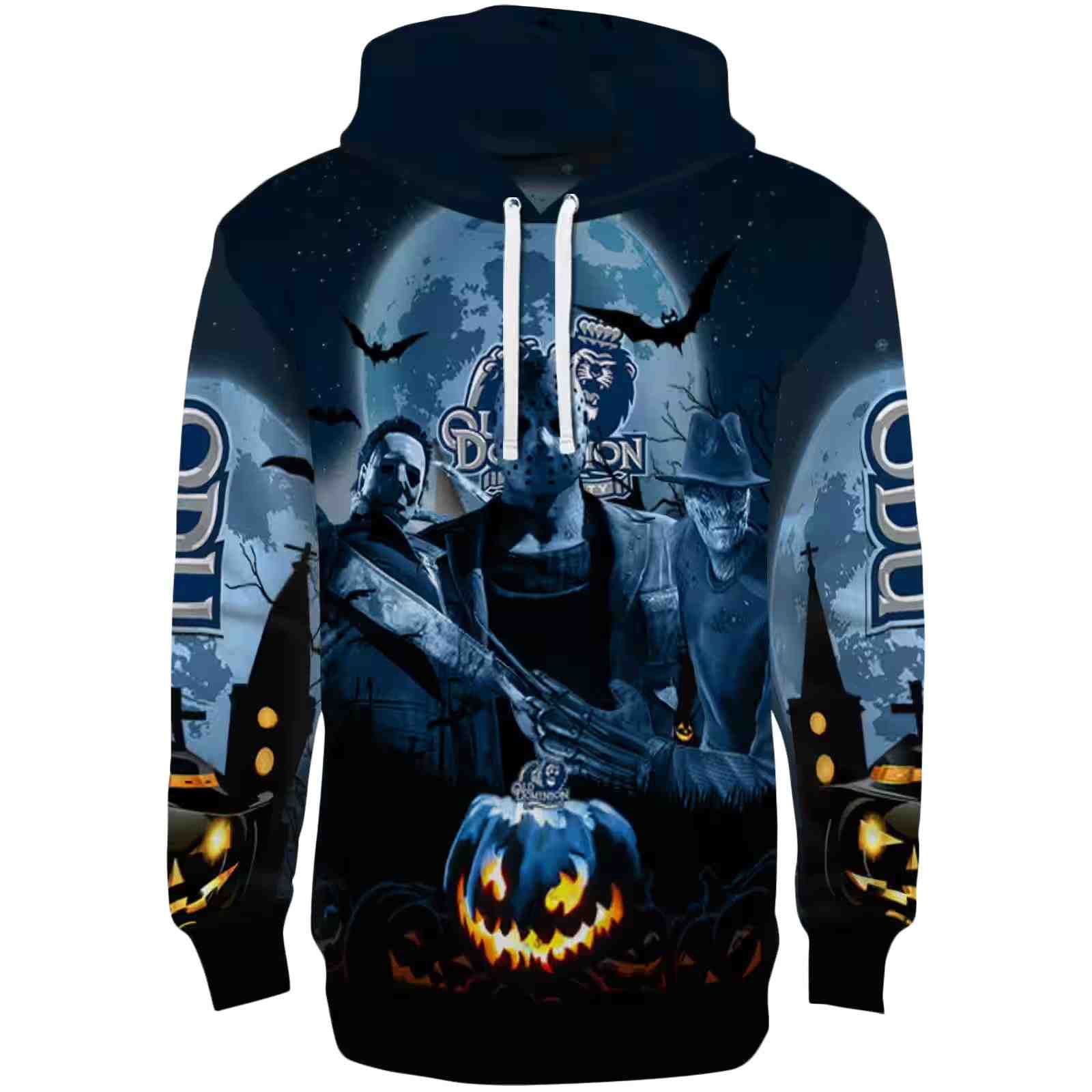 Old Dominion Monarchs Halloween Vibes Blue Black Hoodie