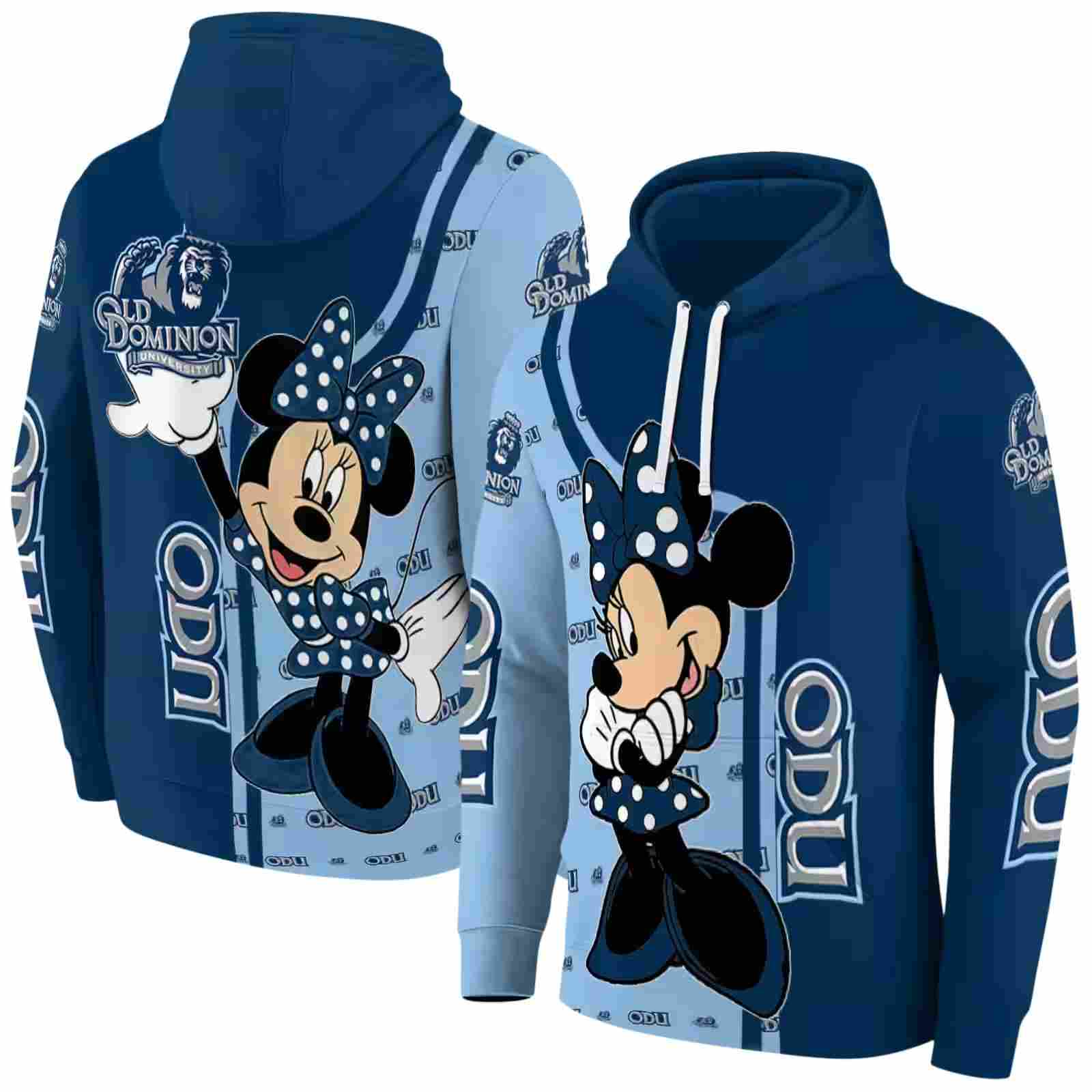 old dominion monarchs minnie mouse blue hoodie fashion forward