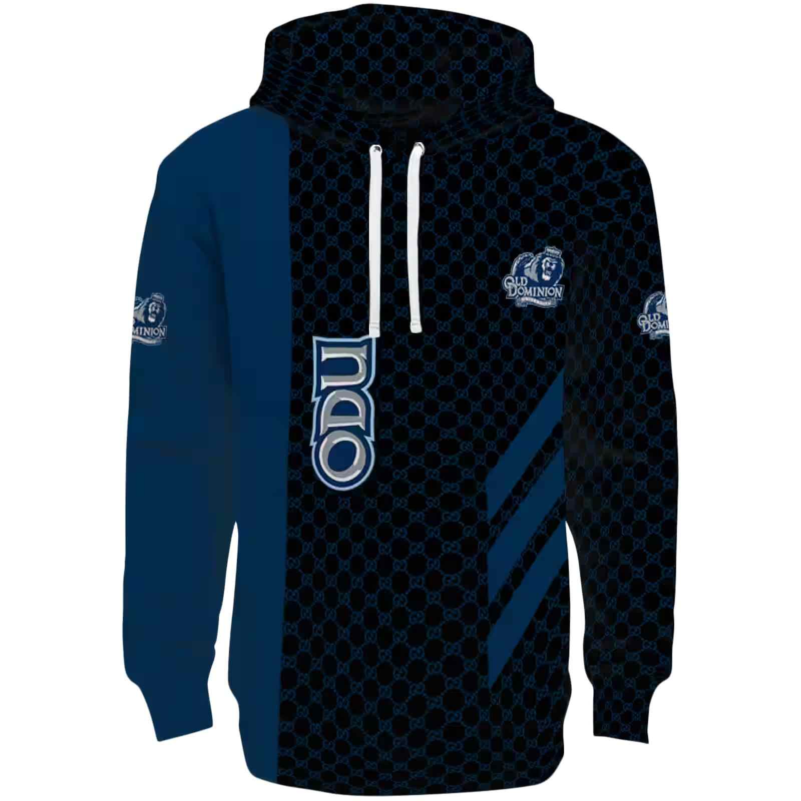 Old Dominion Monarchs Monogram Pattern Blue Hoodie