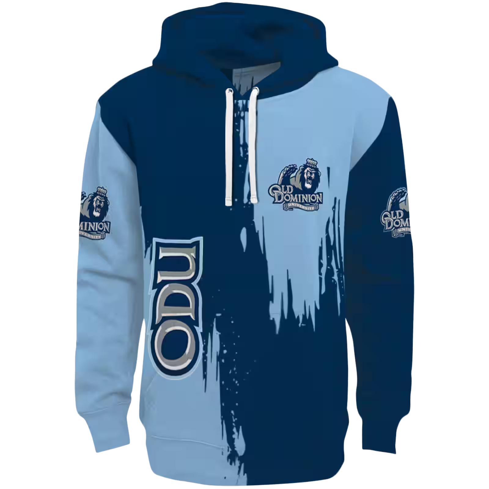 Old Dominion Monarchs Splatter Effect Blue Hoodie