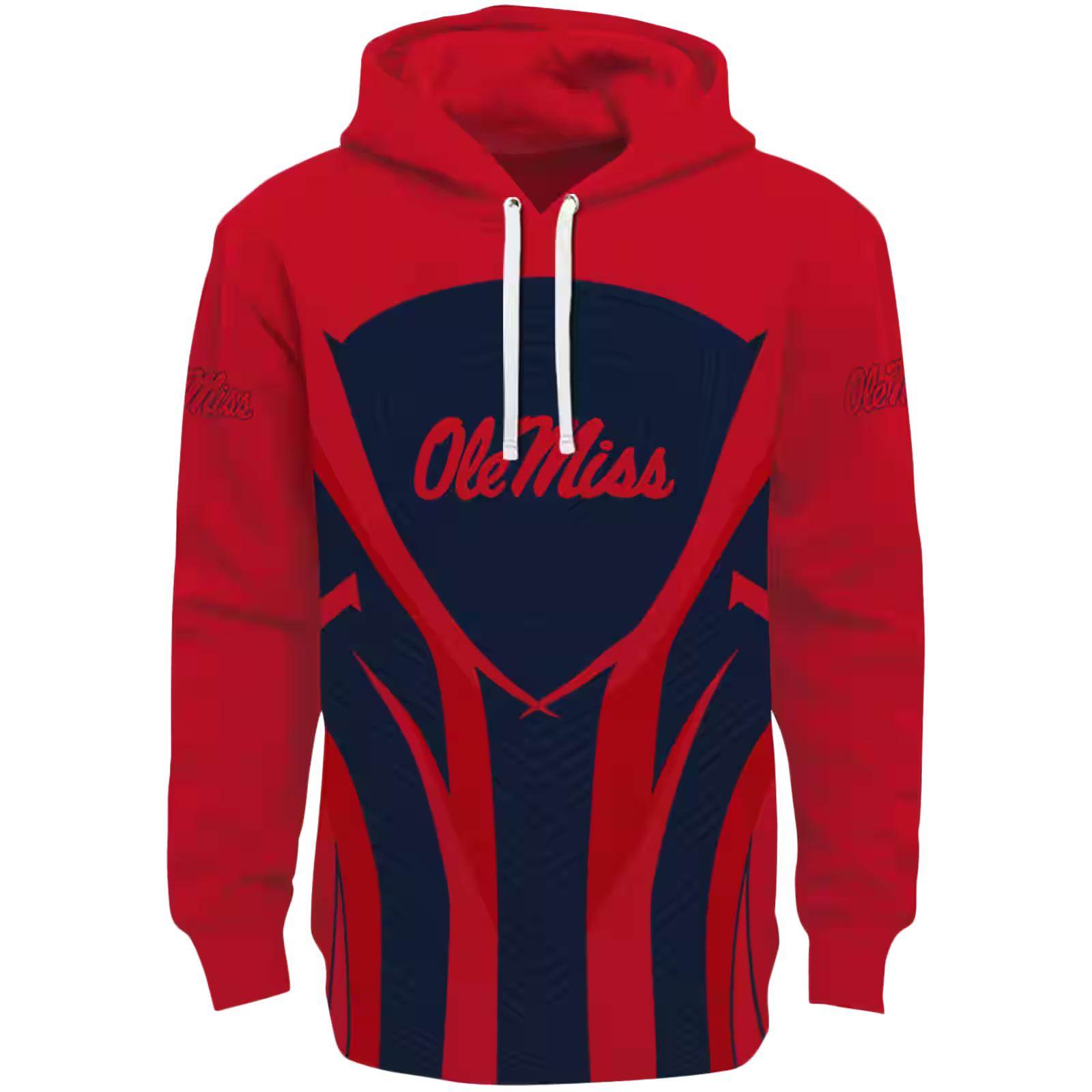 Ole Miss Rebels Concentric Lines Red Black Hoodie