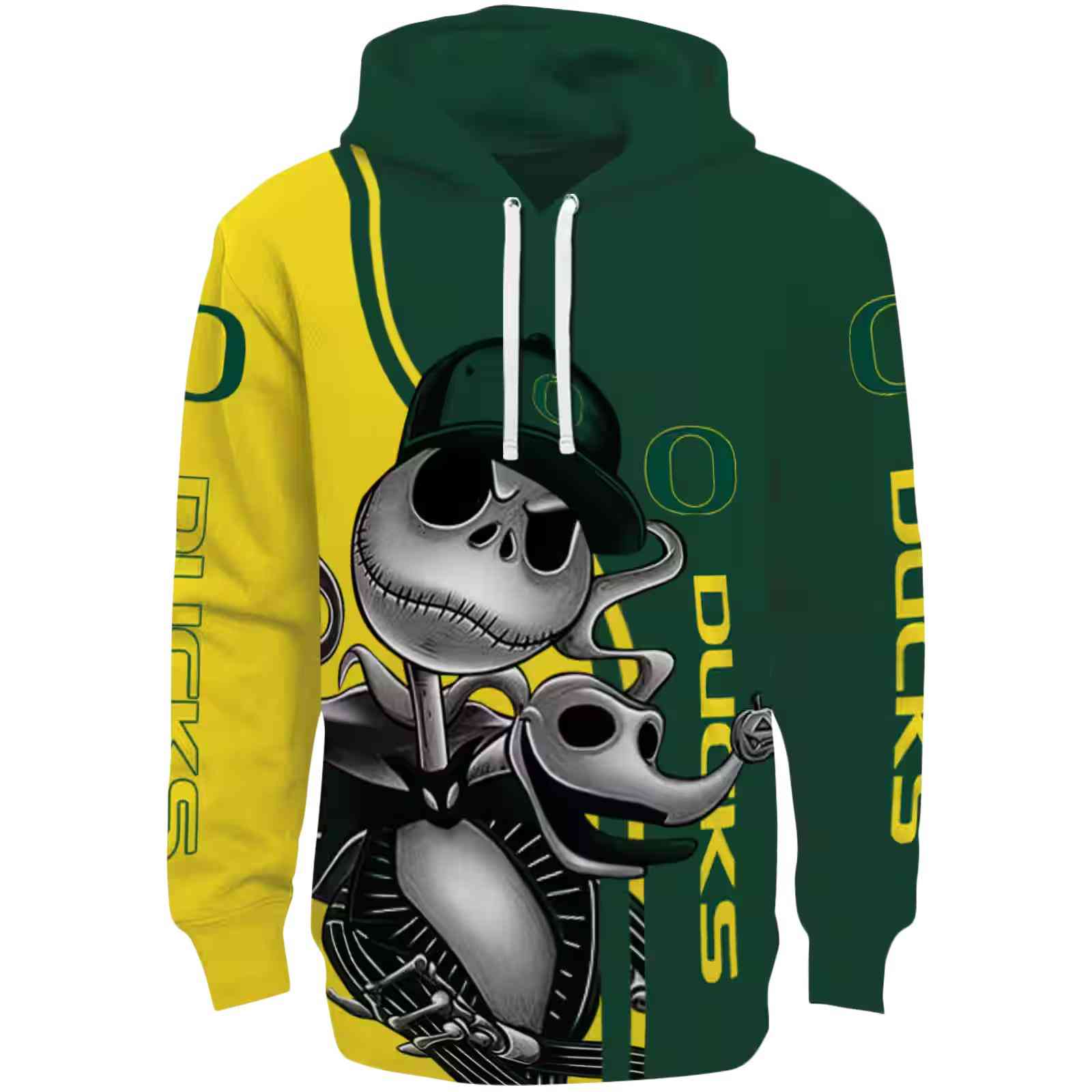 Oregon Ducks Jack Skellington Green Hoodie