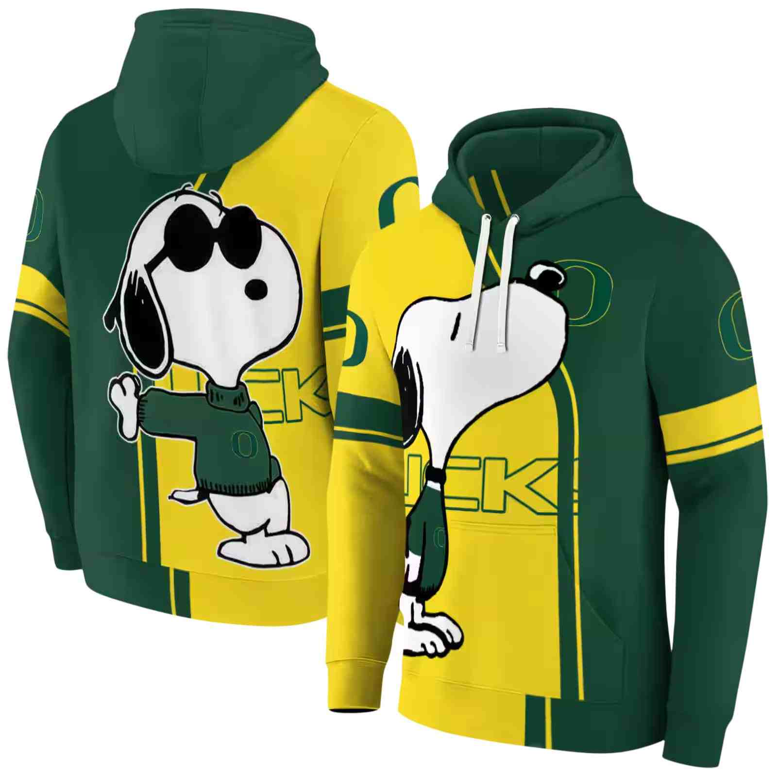 oregon ducks playful snoopy green hoodie fashion forward