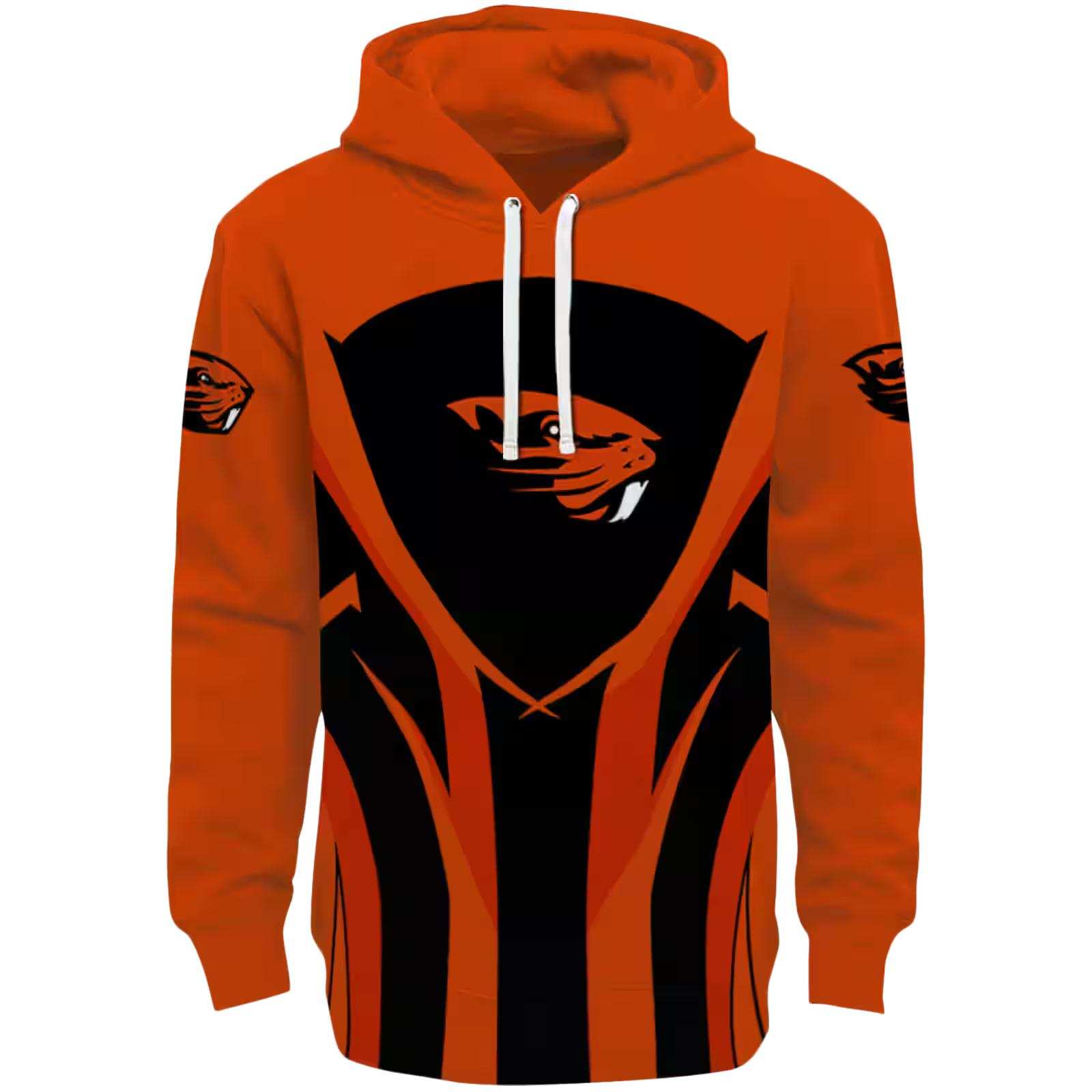 Oregon State Beavers Concentric Lines Orange Black Hoodie