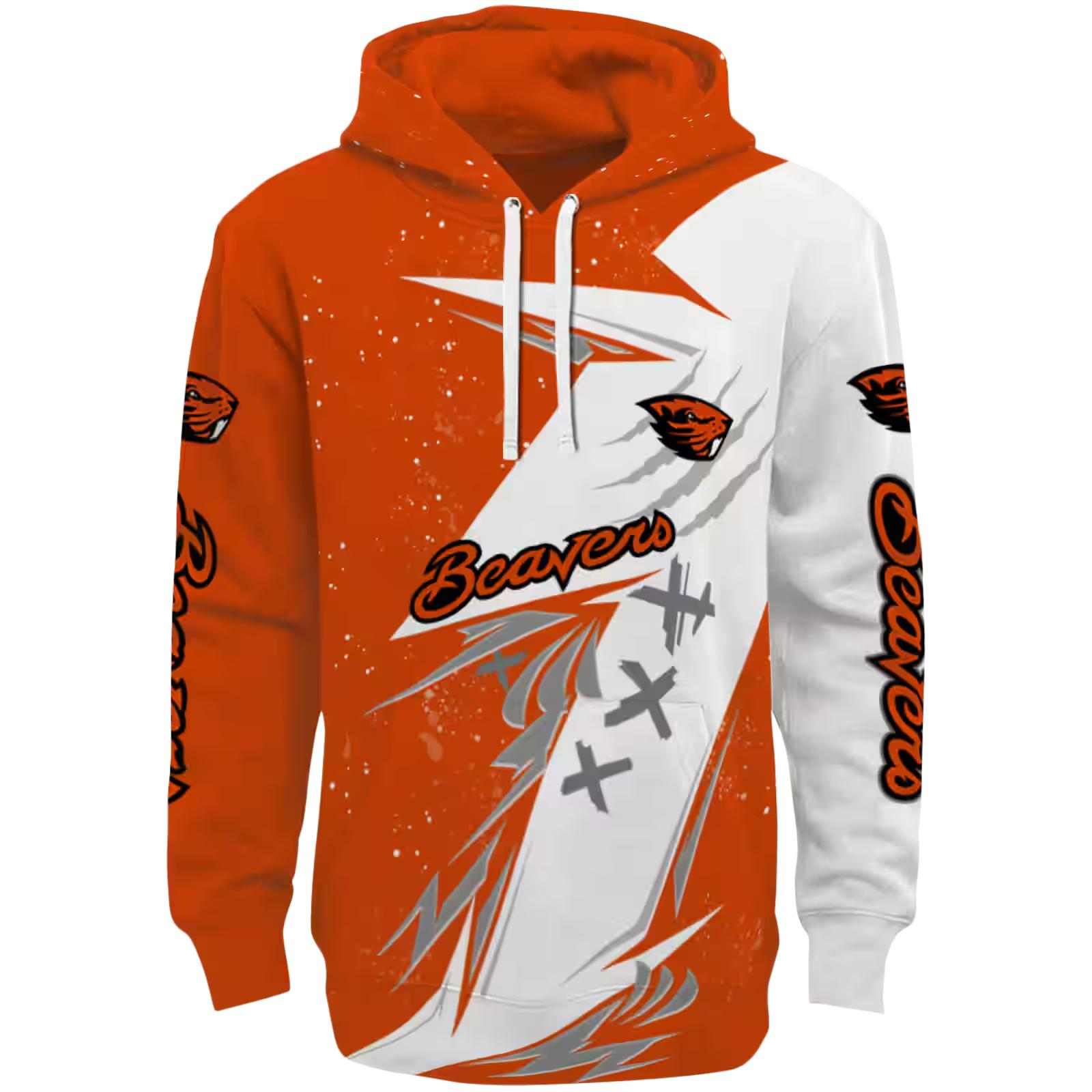 Oregon State Beavers Dynamic Slash Orange White Hoodie