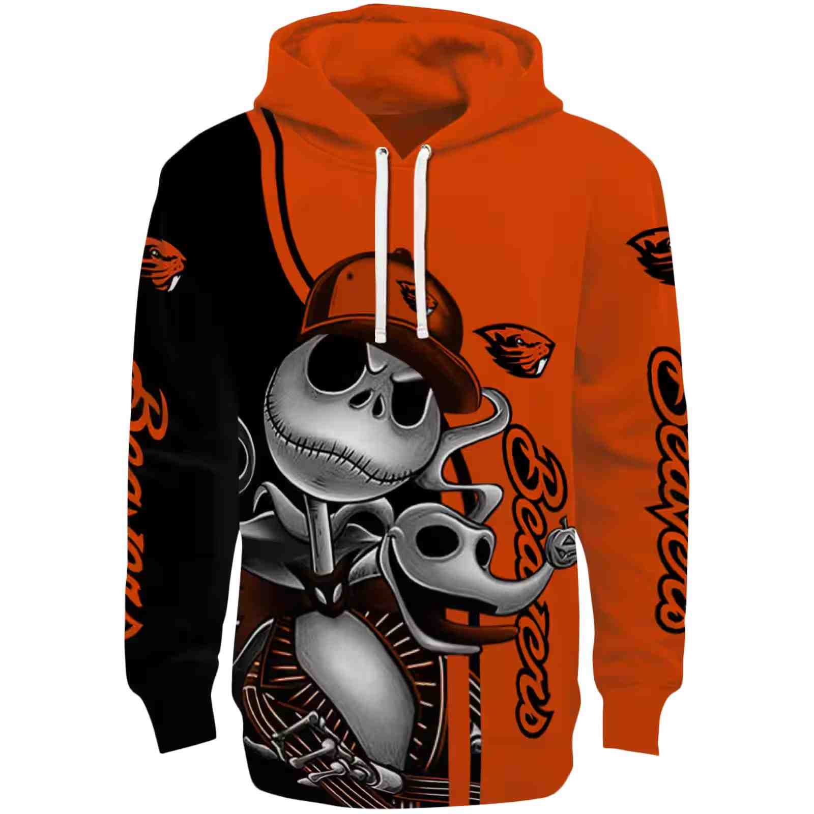 Oregon State Beavers Jack Skellington Orange Hoodie