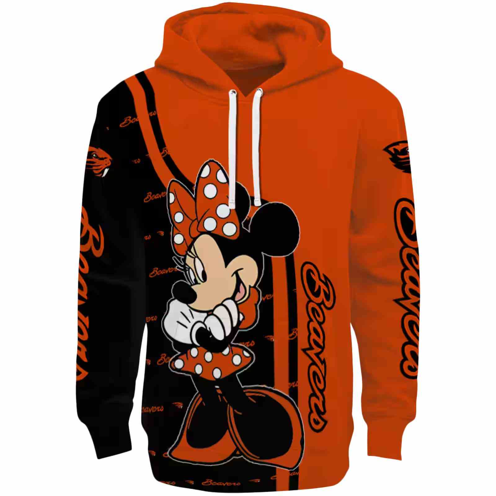 Oregon State Beavers Minnie Mouse Orange Hoodie