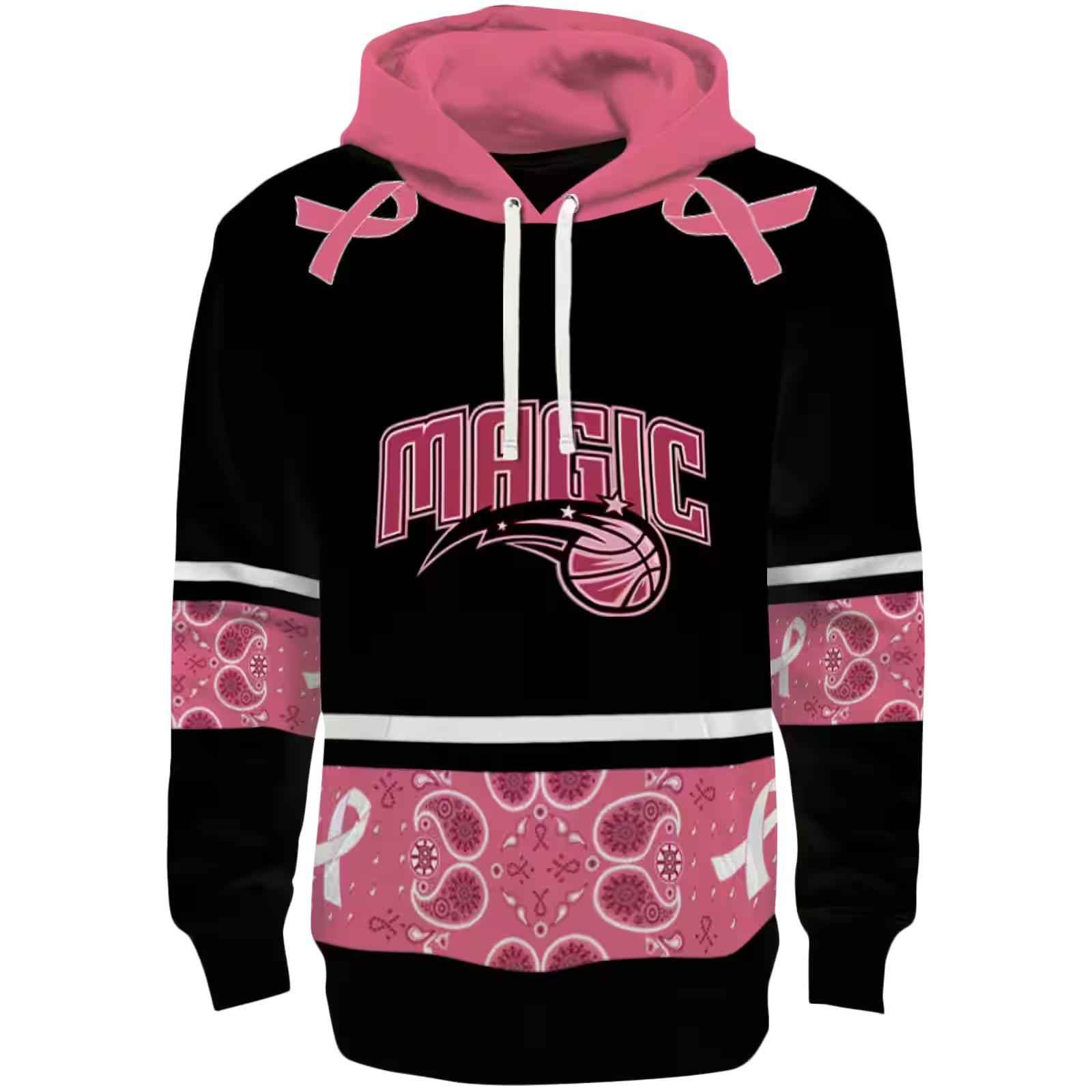 Orlando Magic Awareness Ribbon Black Pink Hoodie