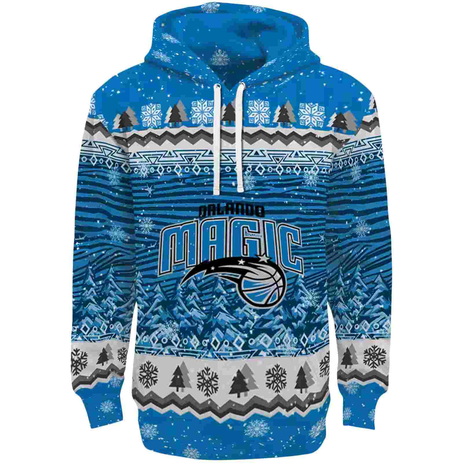 Orlando Magic Christmas Trees Blue Hoodie