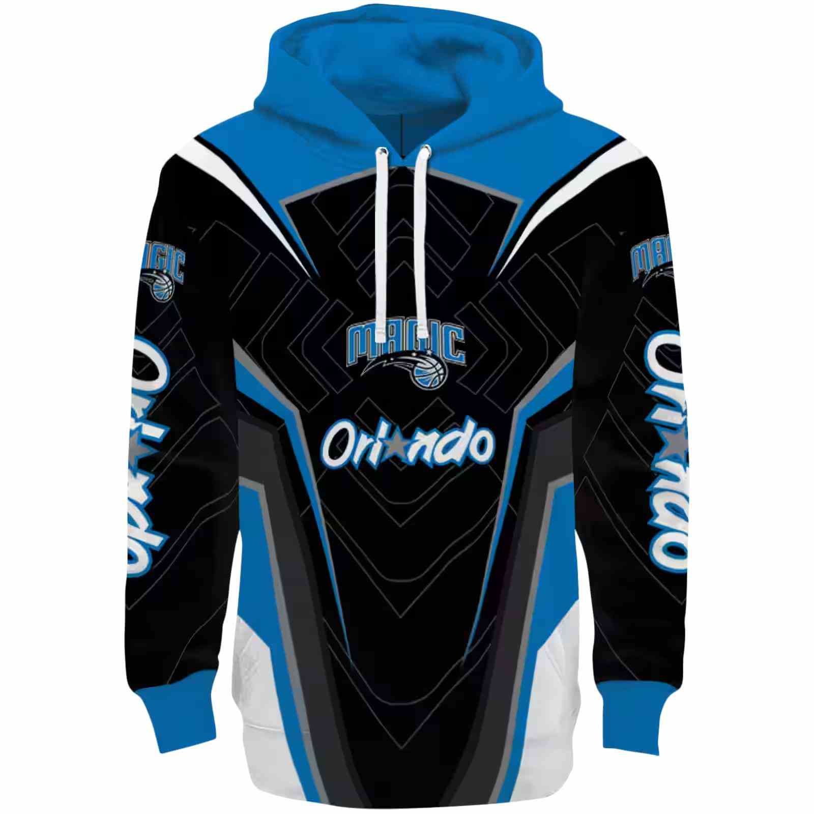 Orlando Magic Futuristic Pattern Blue Black Hoodie