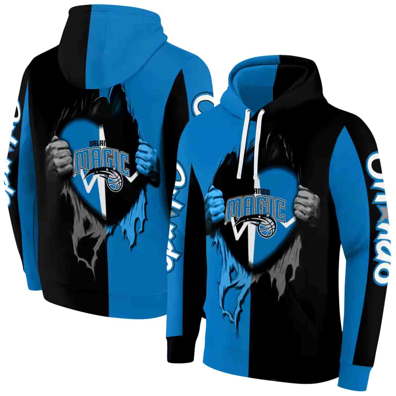 orlando magic heartbeat graphic blue hoodie fashion forward