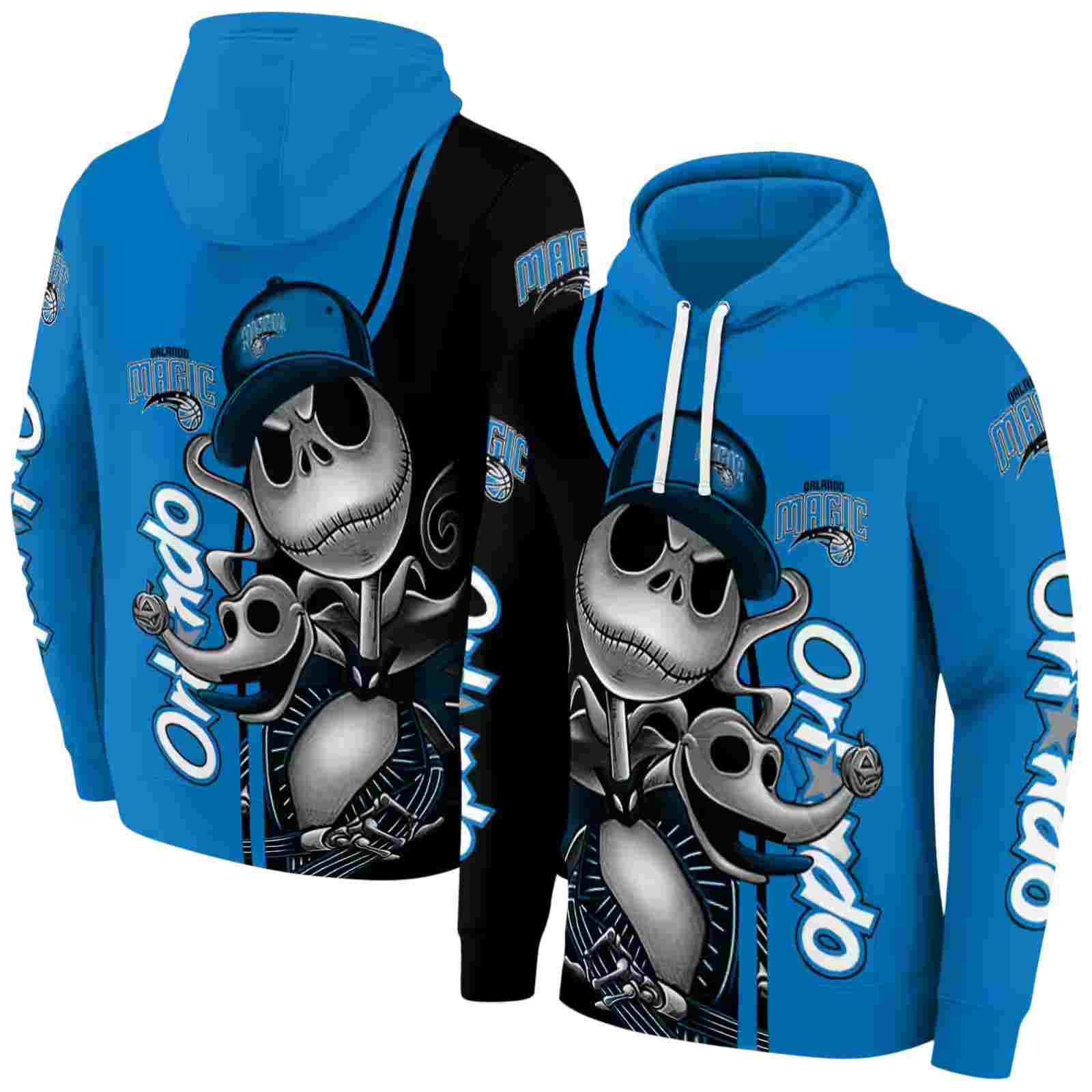 orlando magic jack skellington blue hoodie fashion forward