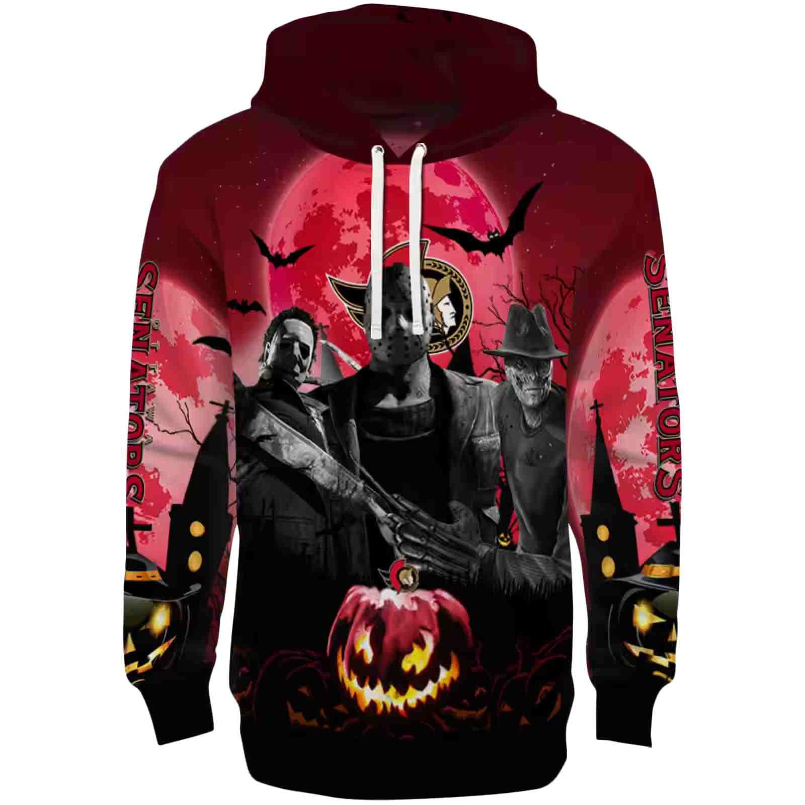 Ottawa Senators Halloween Vibes Red Black Hoodie