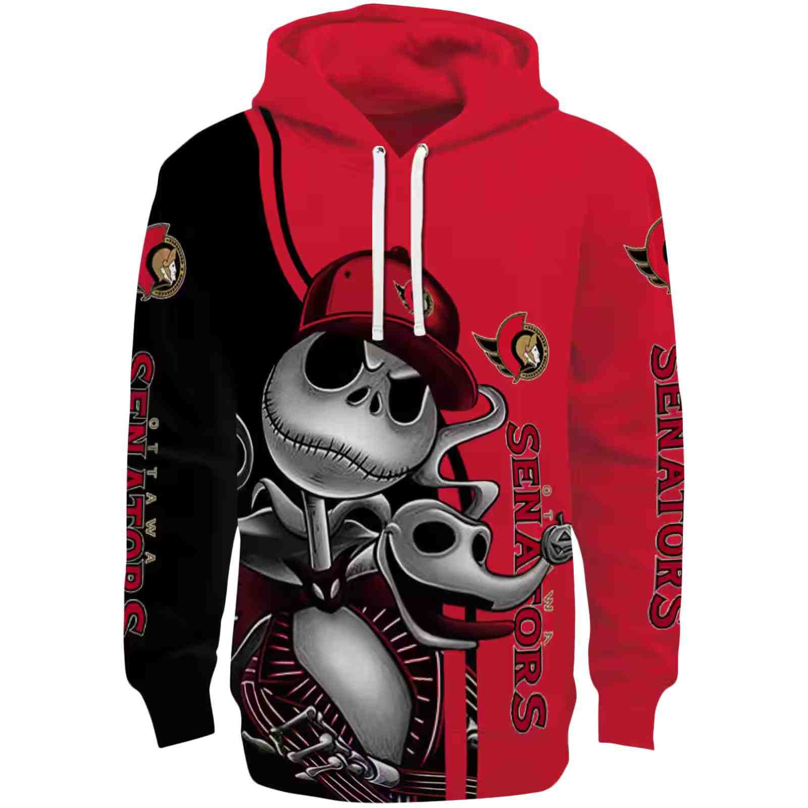 Ottawa Senators Jack Skellington Red Hoodie