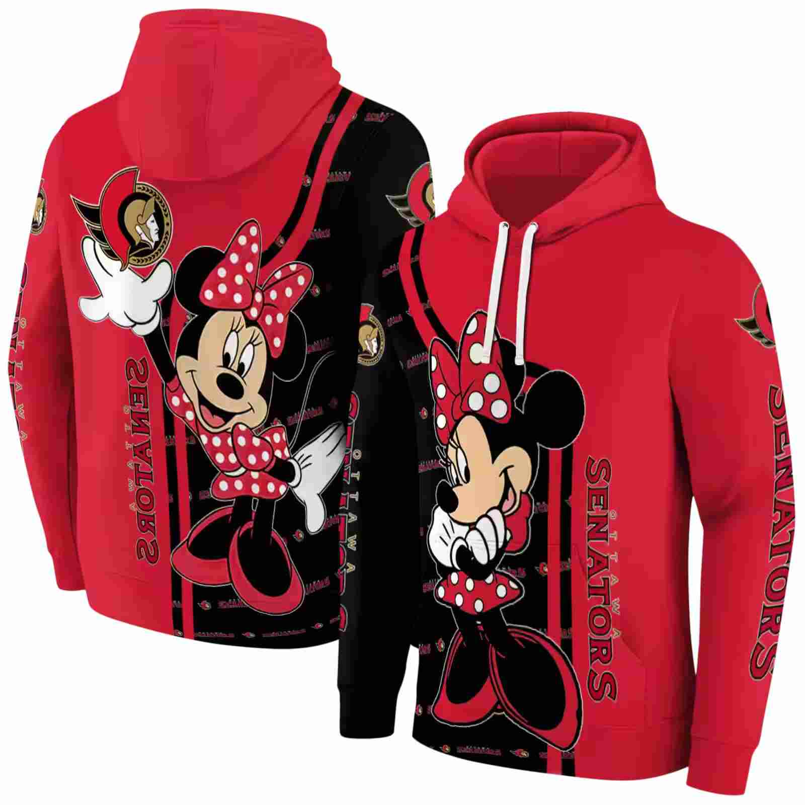 ottawa senators minnie mouse red hoodie fashion forward