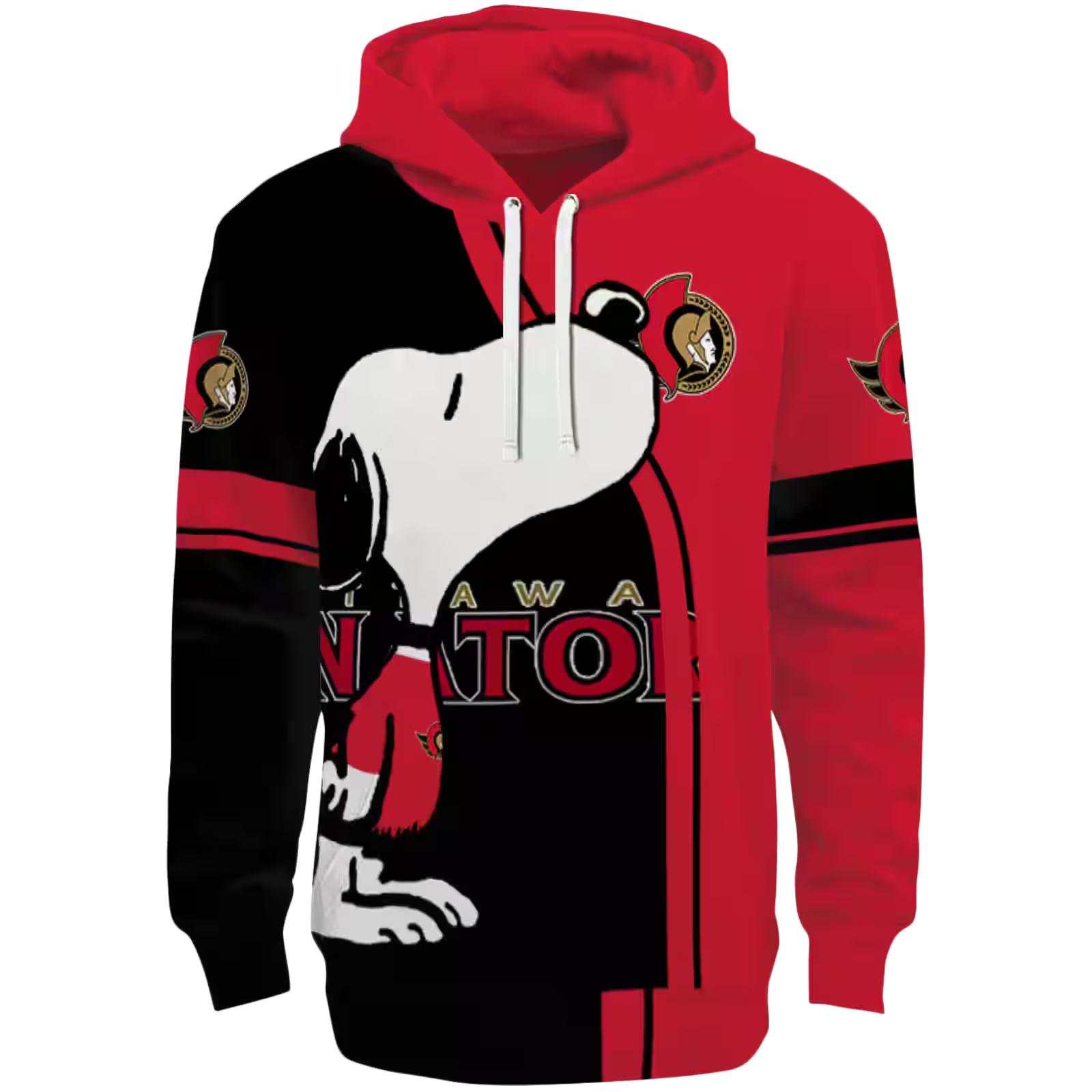 Ottawa Senators Playful Snoopy Red Hoodie