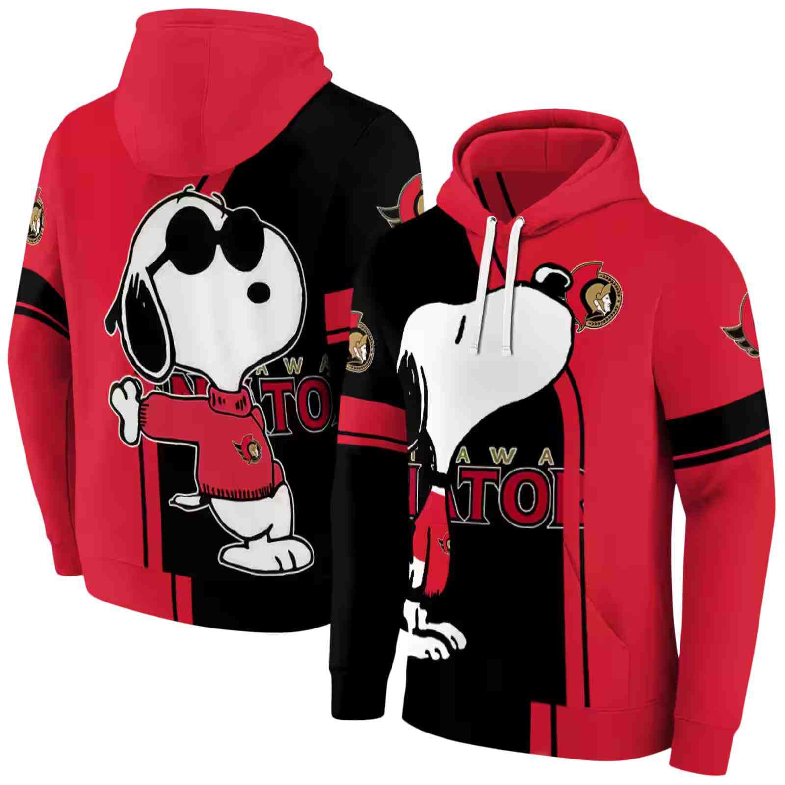 ottawa senators playful snoopy red hoodie fashion forward