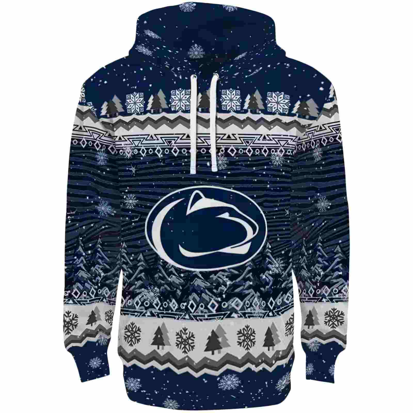 Penn State Nittany Lions Christmas Trees Blue Hoodie