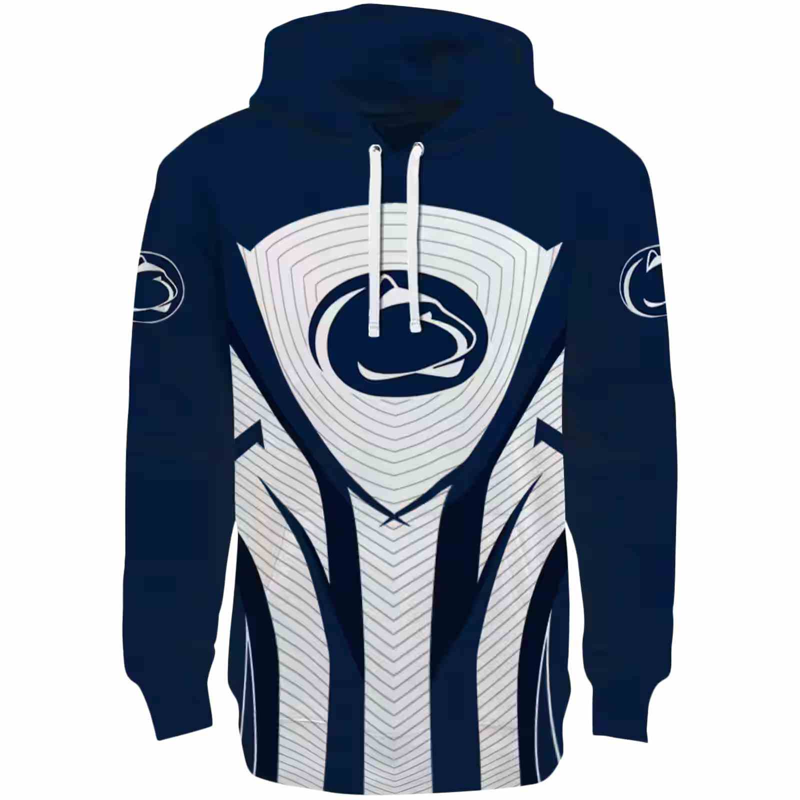 Penn State Nittany Lions Concentric Lines Blue Black Hoodie