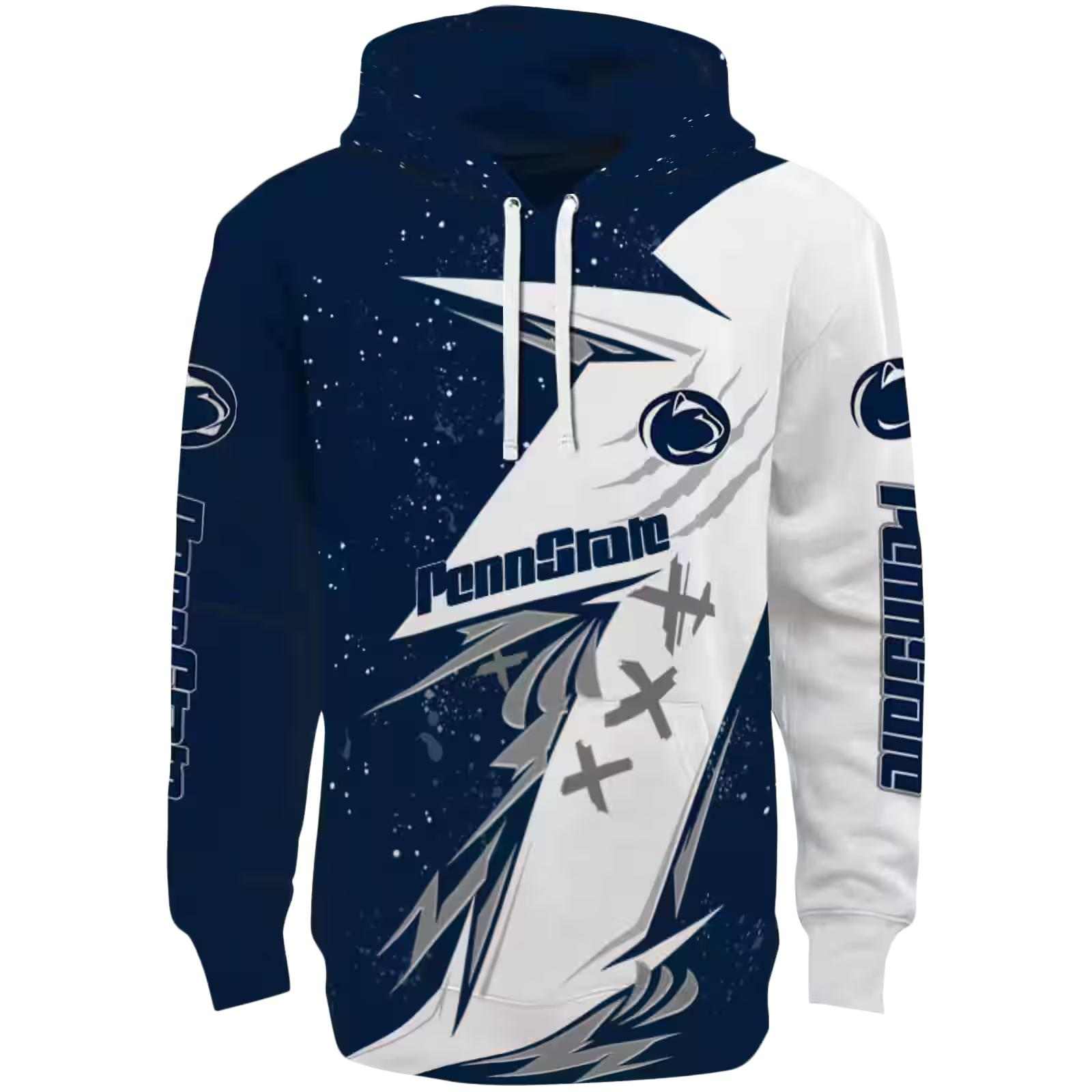Penn State Nittany Lions Dynamic Slash Blue White Hoodie