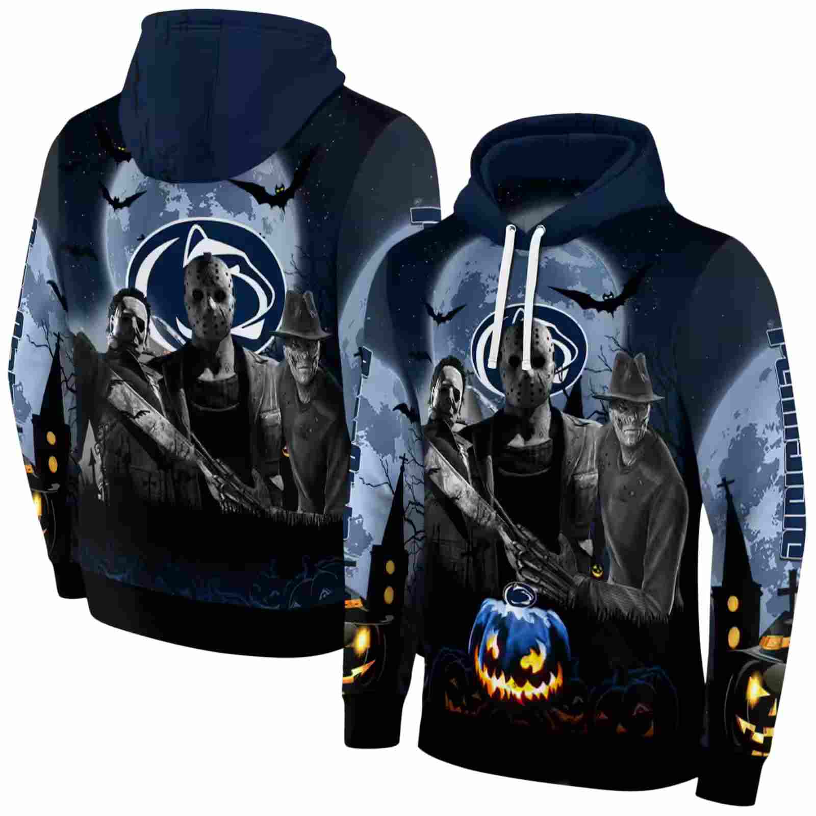penn state nittany lions halloween vibes blue black hoodie fashion forward