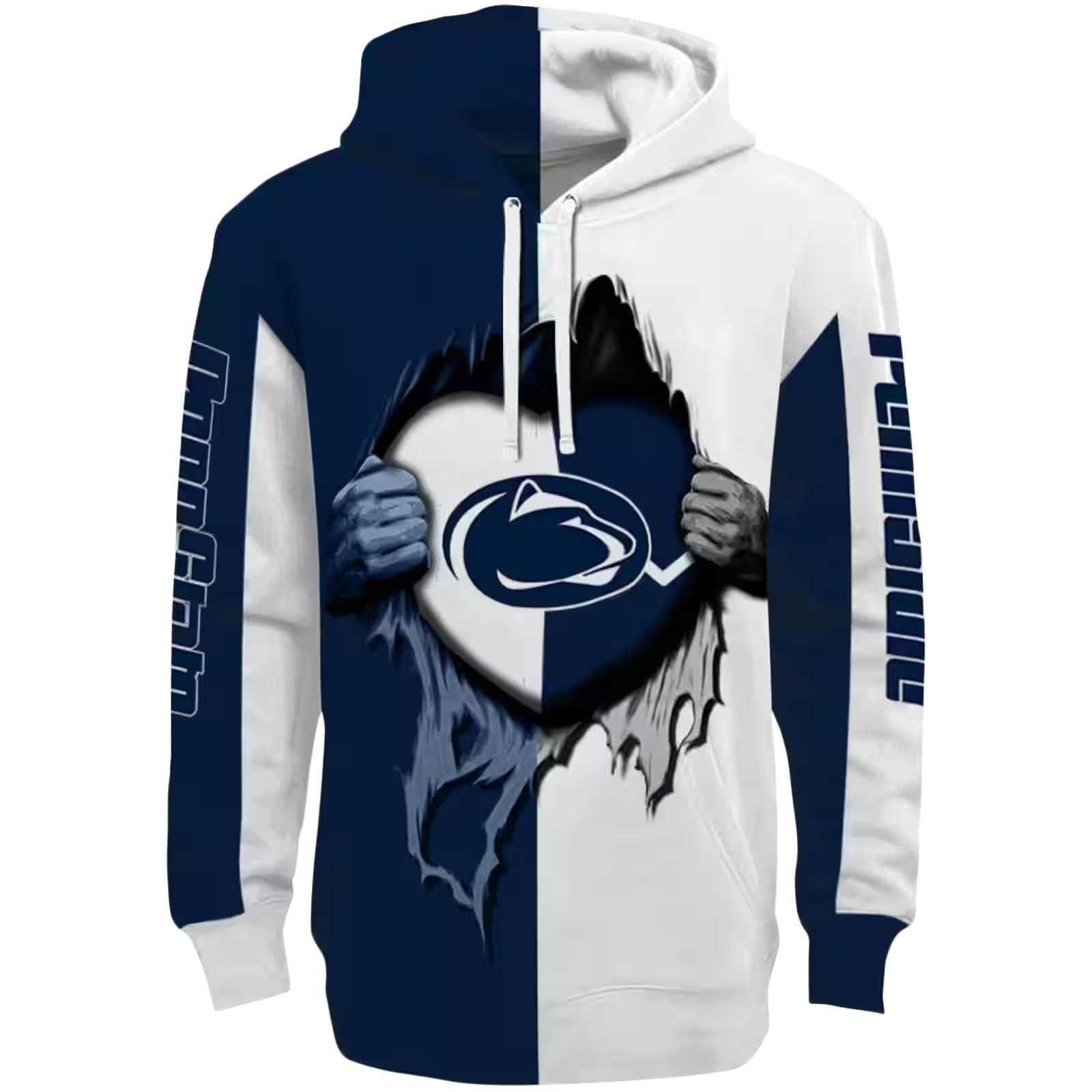Penn State Nittany Lions Heartbeat Graphic Blue Hoodie