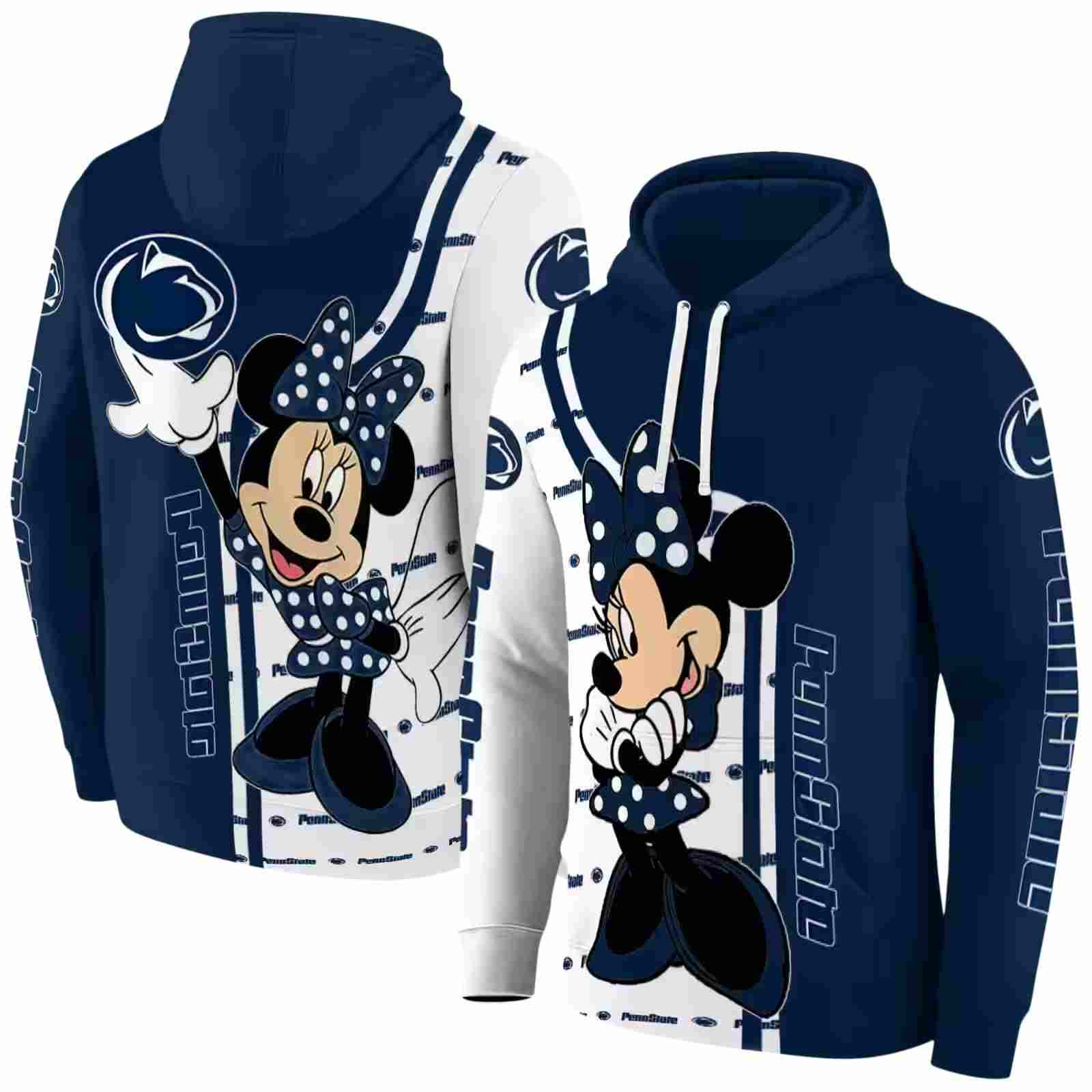 penn state nittany lions minnie mouse blue hoodie fashion forward
