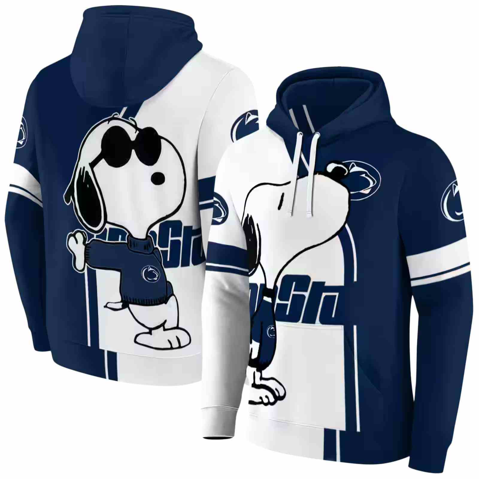 penn state nittany lions playful snoopy blue hoodie fashion forward