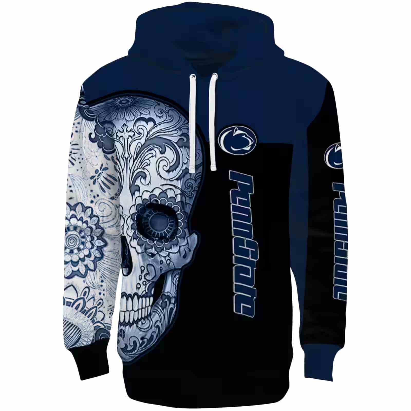 Penn State Nittany Lions Sugar Skull Blue Black Hoodie