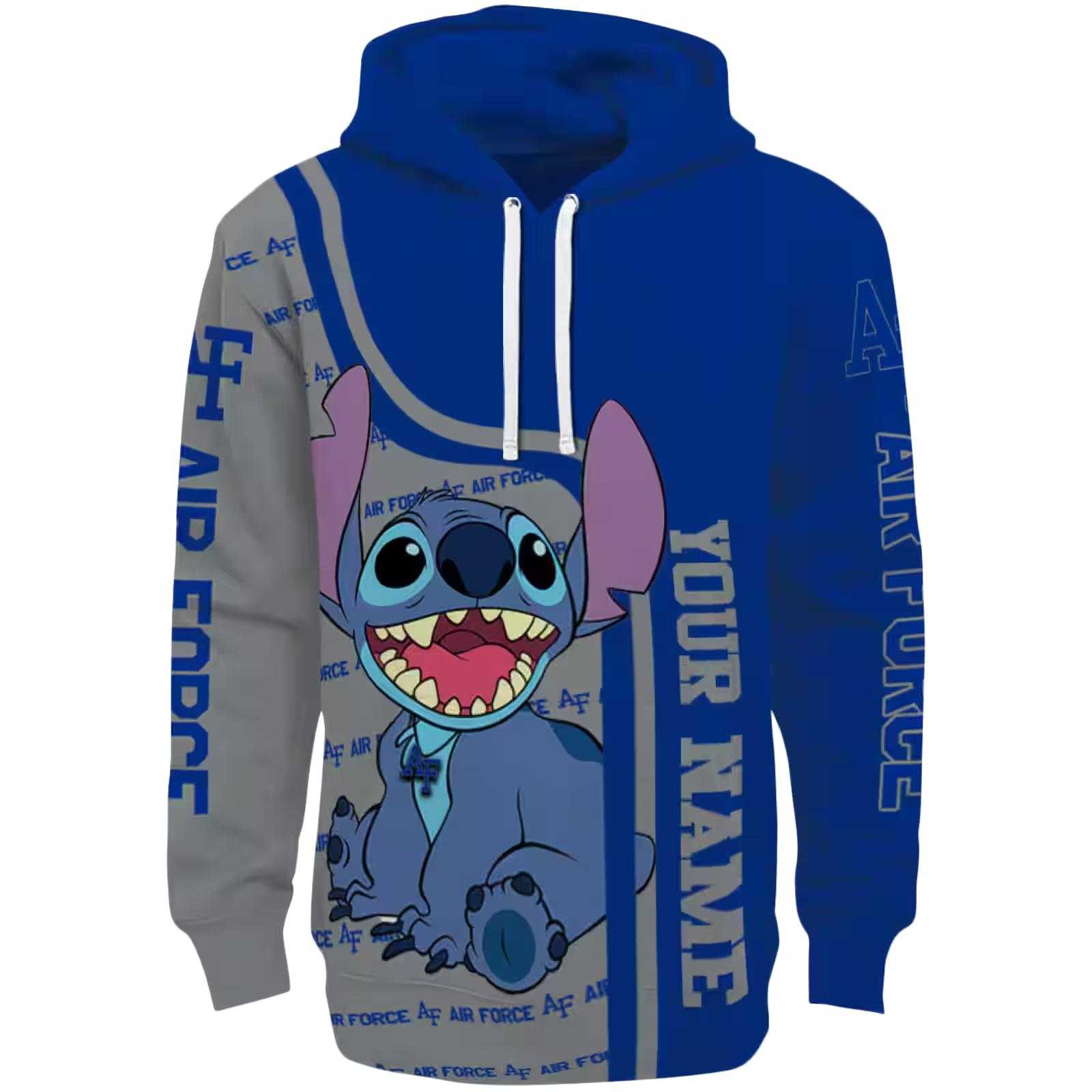 Personalized Air Force Falcons Stitch Blue Hoodie
