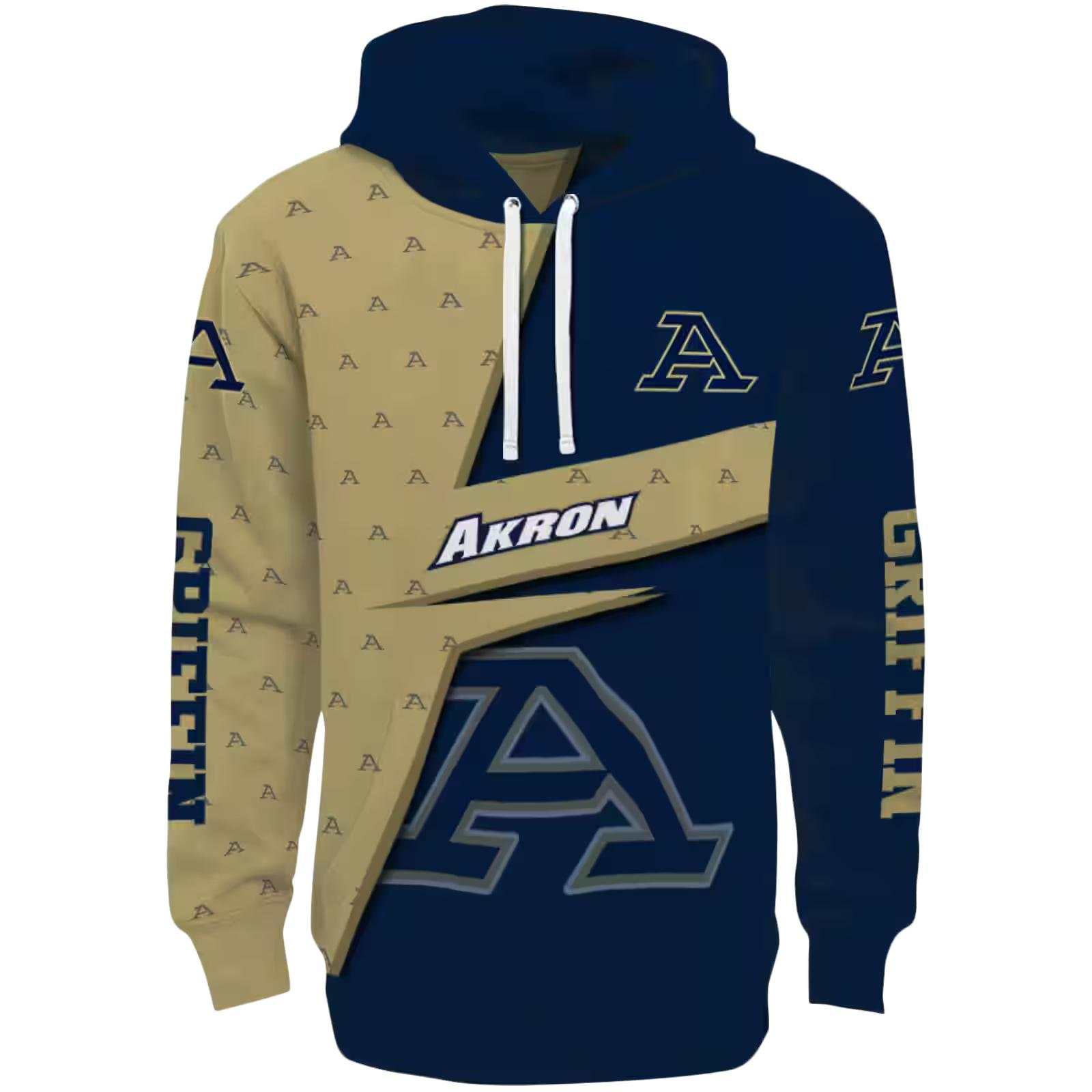 Personalized Akron Zips Abstract Shape Blue Hoodie